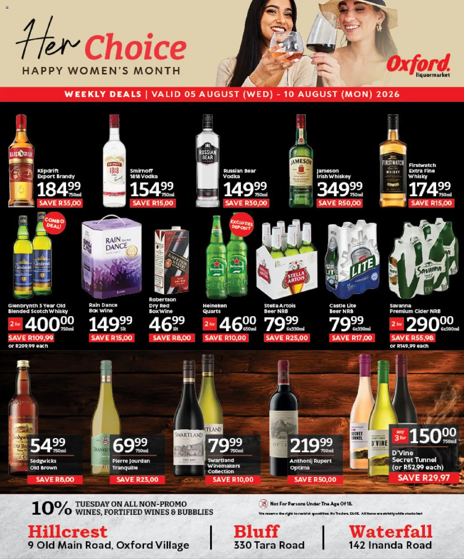New Oxford Freshmarket catalogue – valid from 05/08/2026 | Page: 1 | Products: Box, Brandy, Cider, Beer