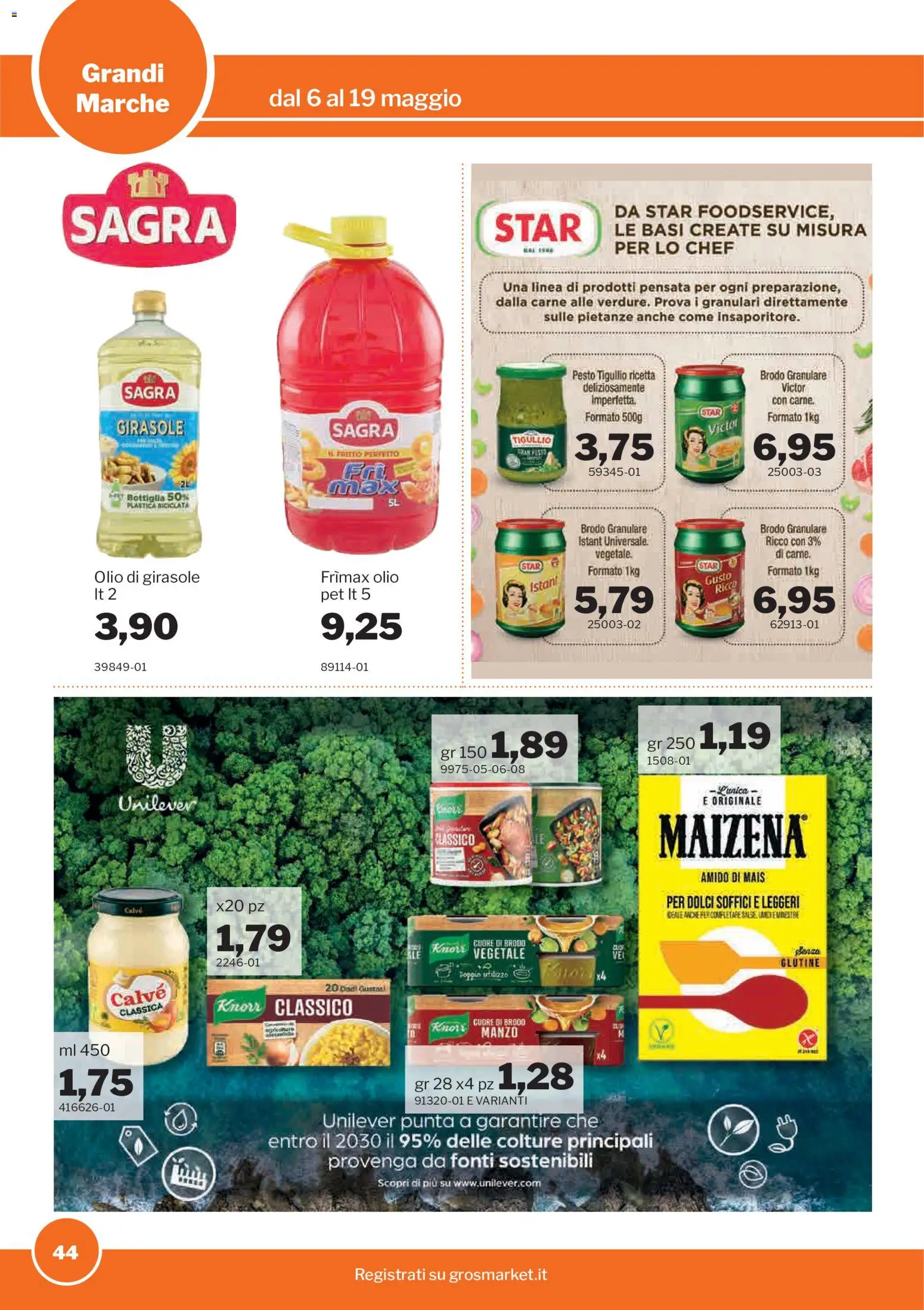 Volantino Sogegross del 06.05.2026 | Pagina: 44 | Prodotti: Manzo, Mais, Olio di girasole, Bottiglia