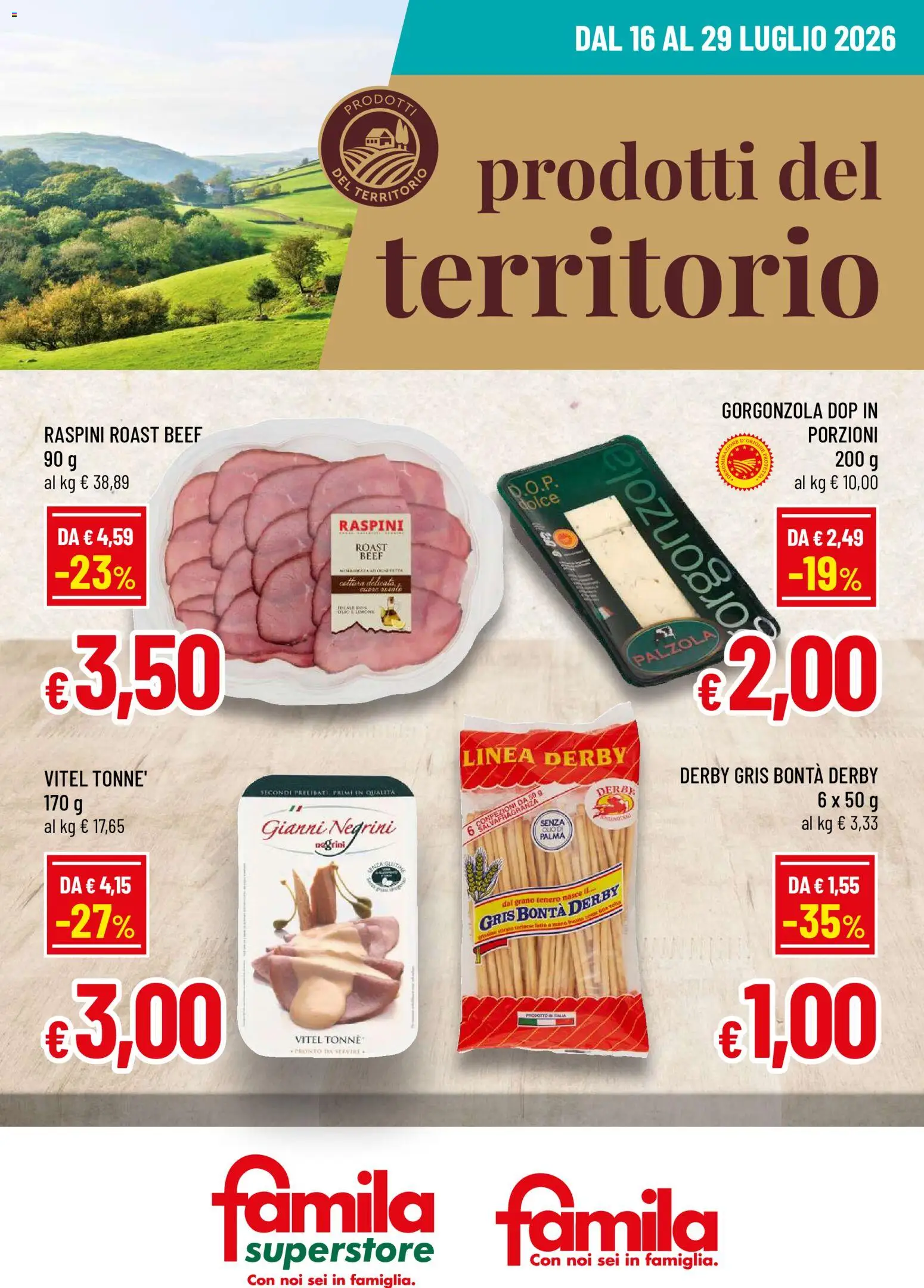 Volantino Famila del 16/07/2026 | Pagina: 1 | Prodotti: Gorgonzola