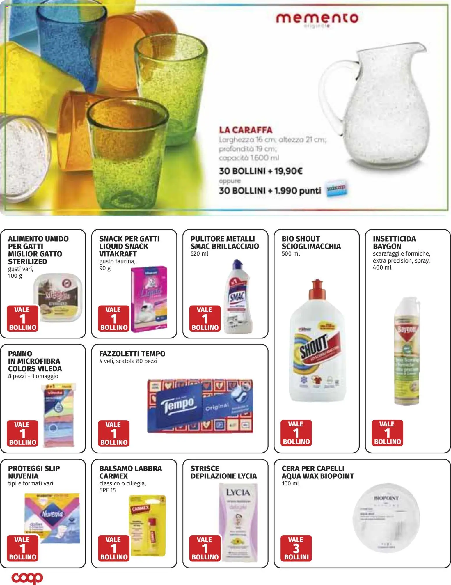 Volantino COOP del 11.06.2026 | Pagina: 38 | Prodotti: Caraffa, Fazzoletti, Slip, Scatola