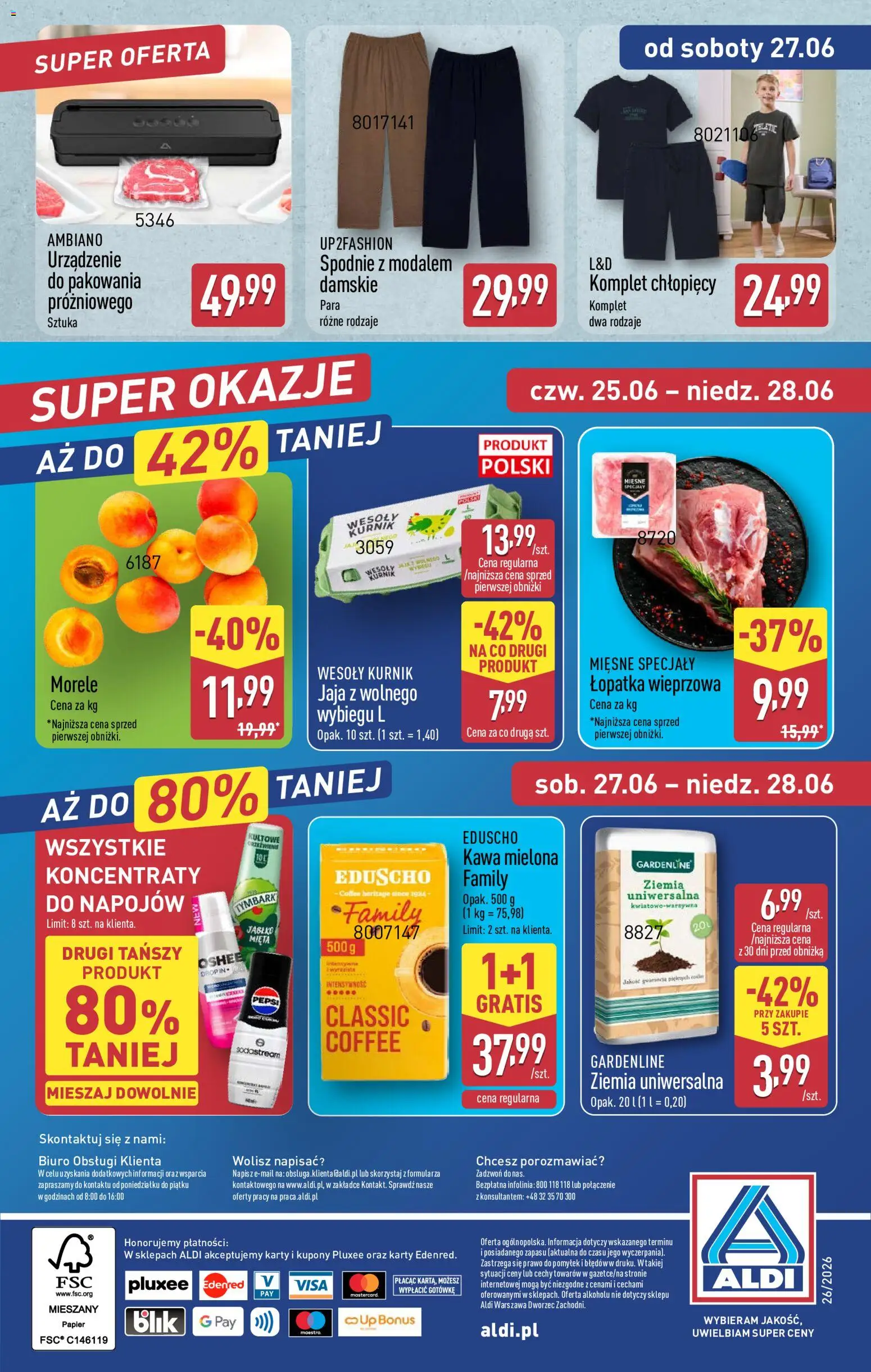 Aldi gazetka - Oferta weekendowa od 25.06.2026 | Strona: 17 | Produkty: Morele, Kawa, Sodastream, Jaja
