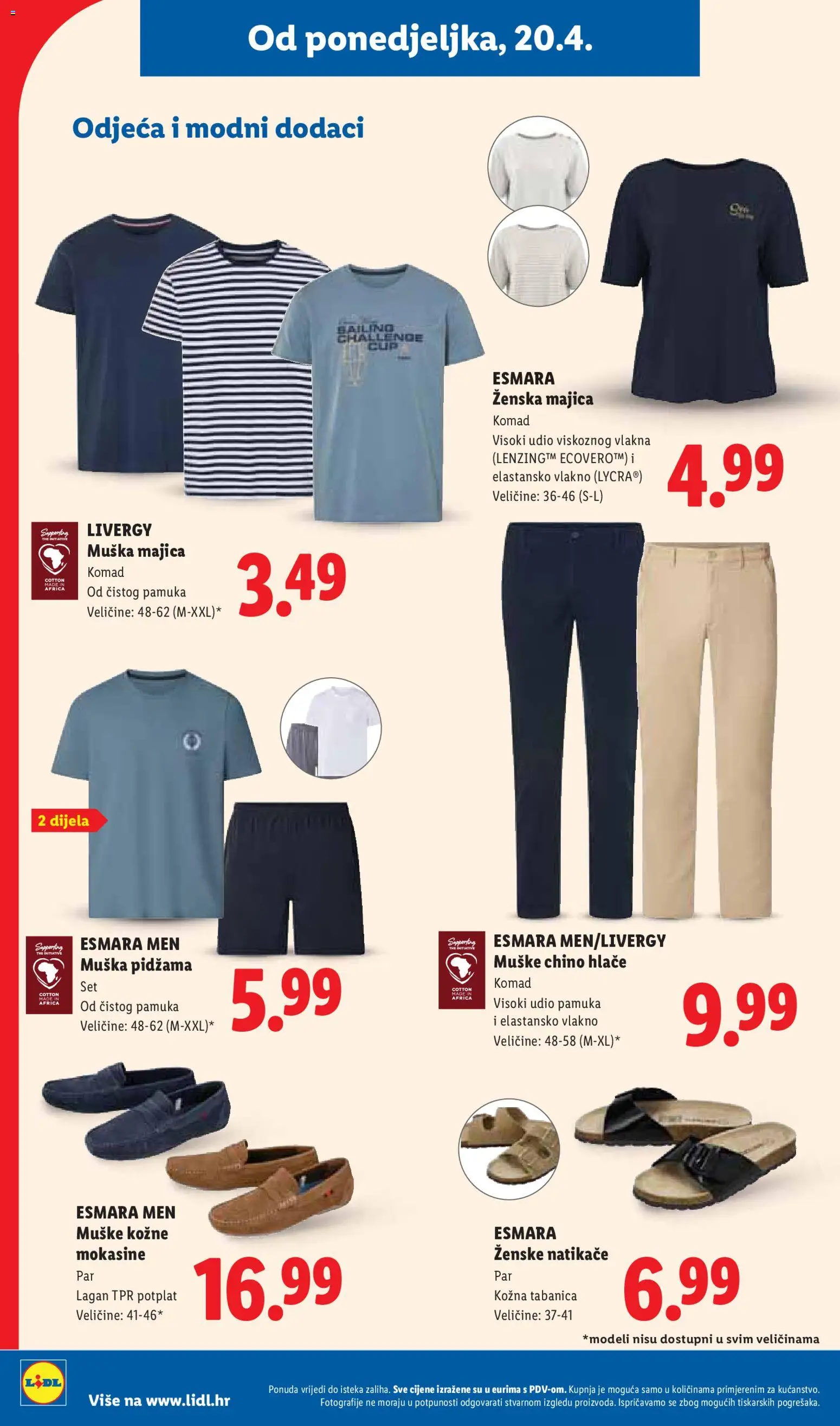 Lidl katalog | vrijedi od 20.04.2026 | Stranica: 26 | Proizvodi: Natikače, Majica, Hlače, Pidžama