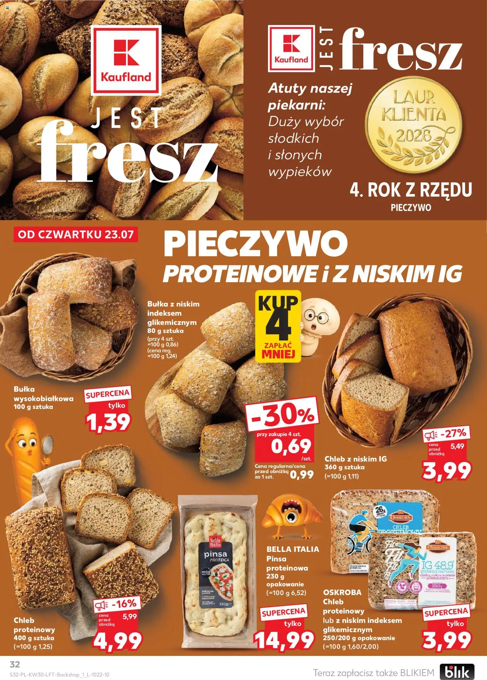 Kaufland Polsko leták od 23.07.2026 | Strana: 32 | Produkty: Chléb, Pinsa