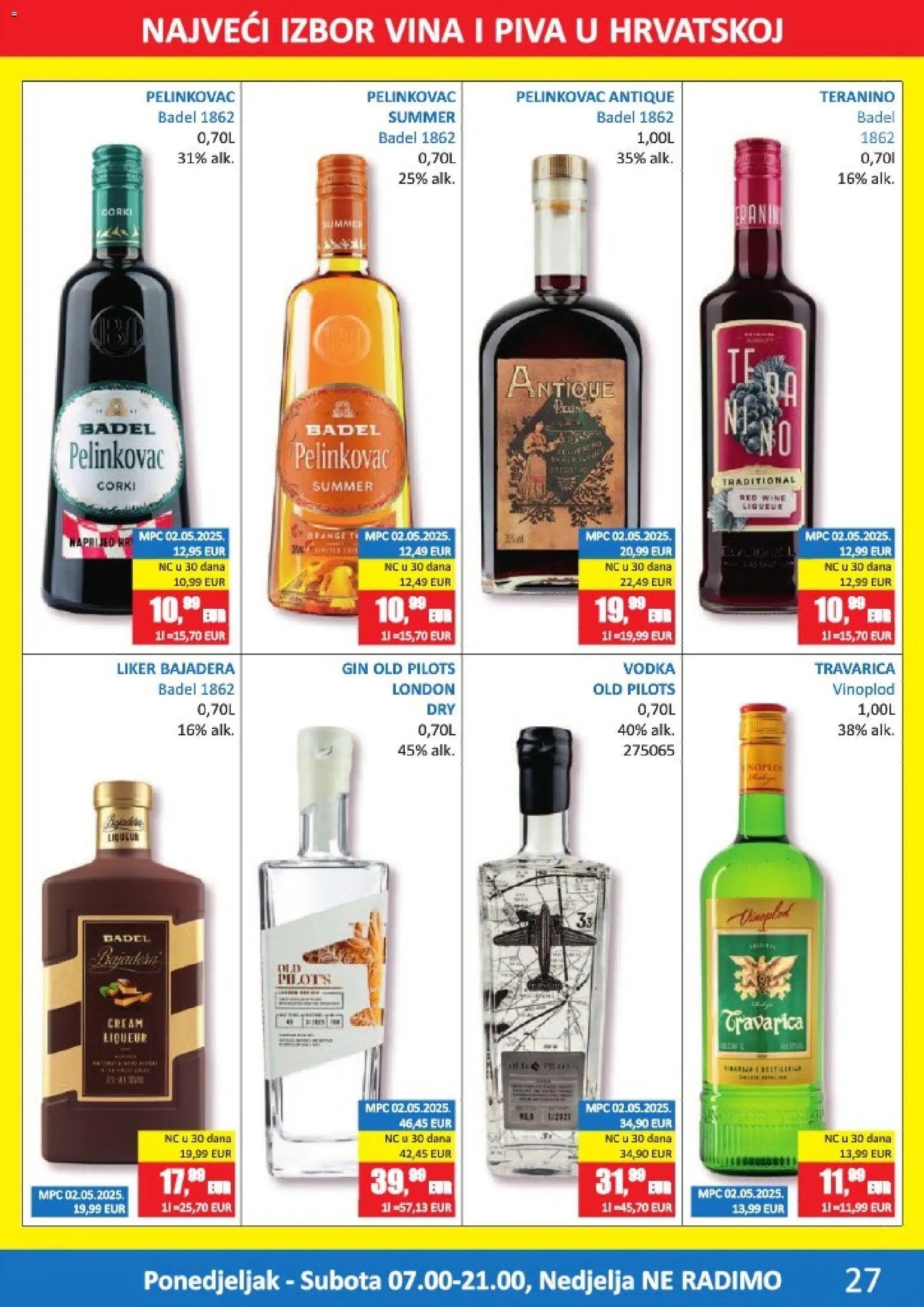Vrutak katalog | vrijedi od 08.06.2026 | Stranica: 27 | Proizvodi: Pelinkovac, Gin, Pelinkovac Antique, Liker