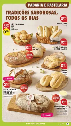 Pré-visualização Pingo Doce folheto válido de 30/06/2026 | Página: 9 | Produtos: Forno, Pão de queijo, Queijo, Massa
