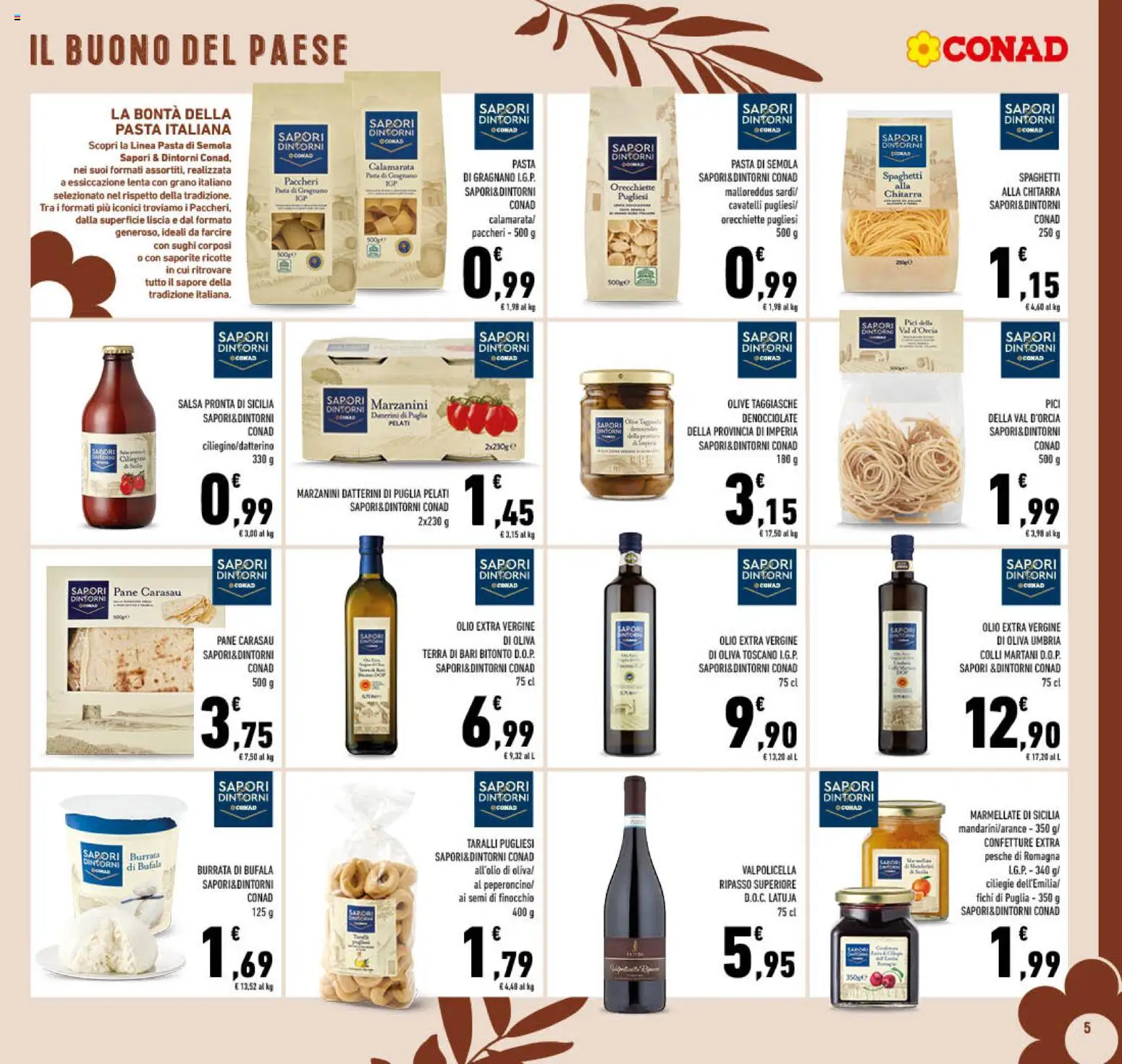 Volantino Conad del 01/07/2026 | Pagina: 5 | Prodotti: Olio, Pasta, Olio extra vergine, Orecchiette