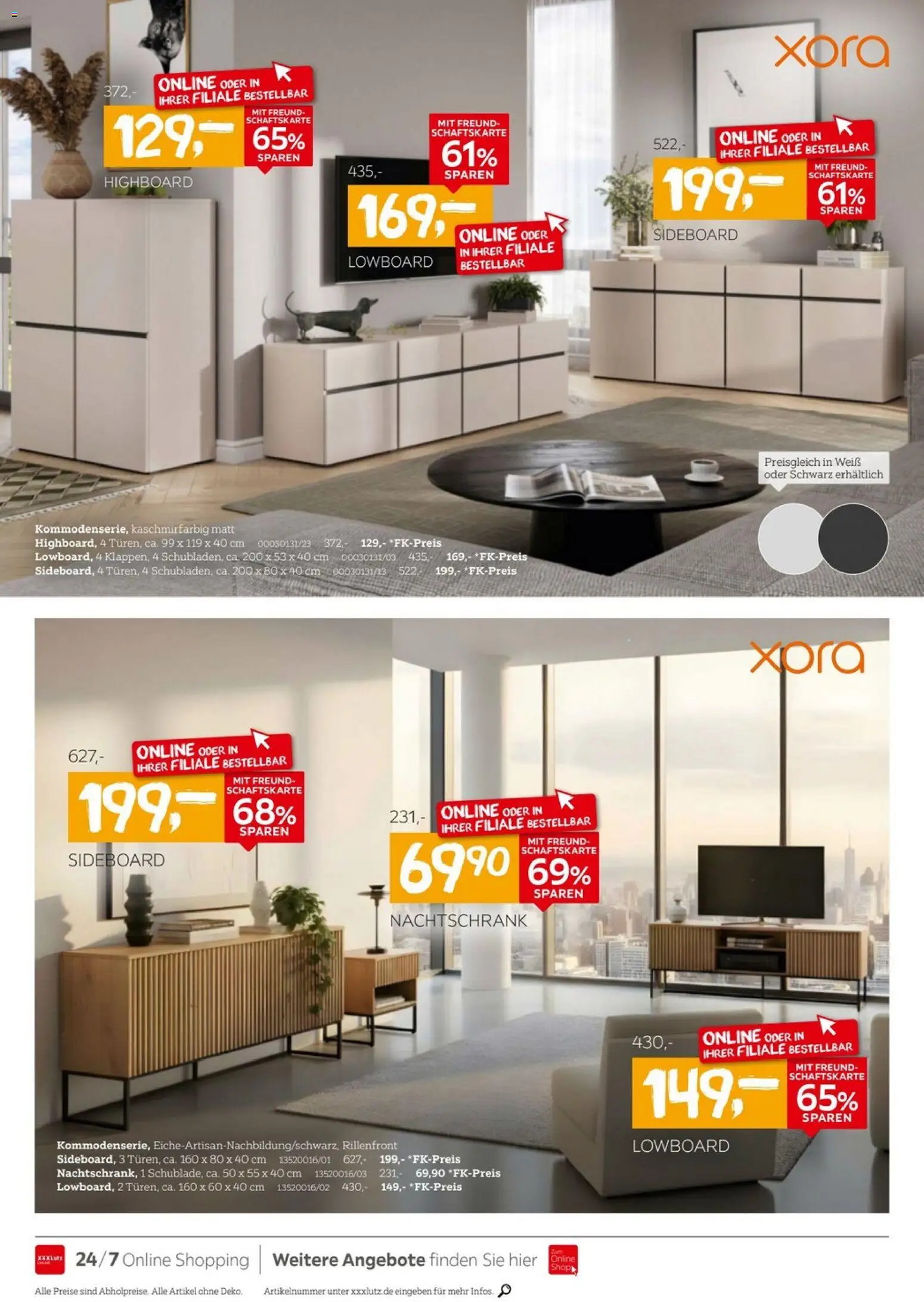 XXXLutz Wohnen Preishits – gültig ab 01.08.2026 | Seite: 2 | Produkte: Sideboard, Lowboard, HIghboard