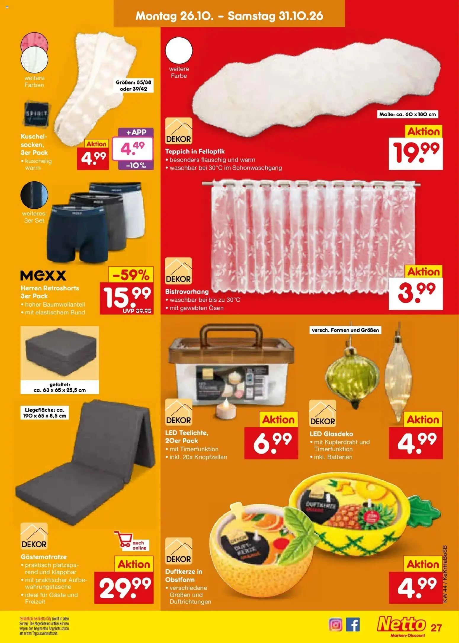 Netto Marken-Discount Prospekt Baesweiler – gültig ab 26.10.2026 | Seite: 37 | Produkte: Batterien, Teppich