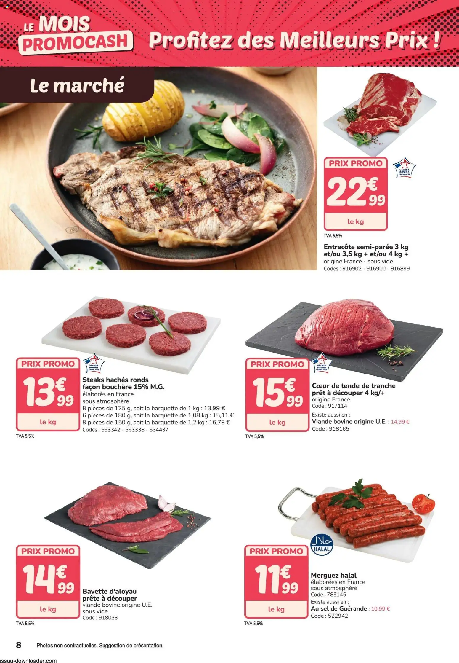 {H1} | Page: 8 | Produits: Sel, Entrecôte, Bavette, Viande bovine