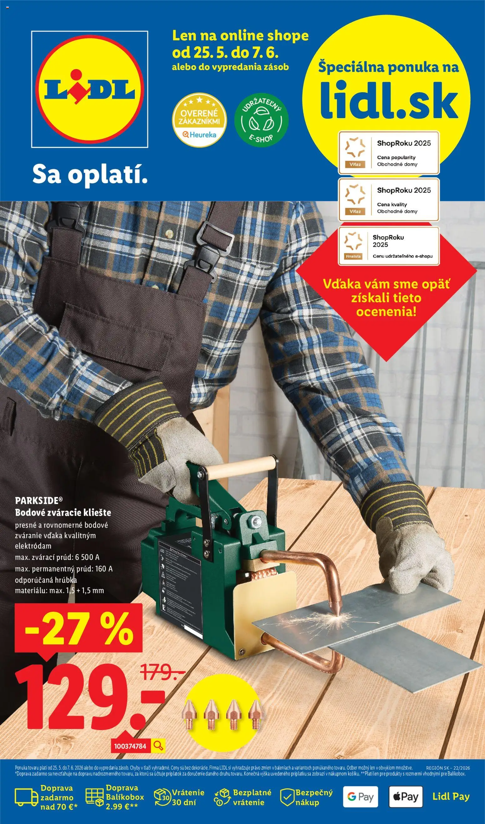 Nové Lidl akcie – leták je platný od 25.05.2026 | Strana: 1 | Produkty: Parkside