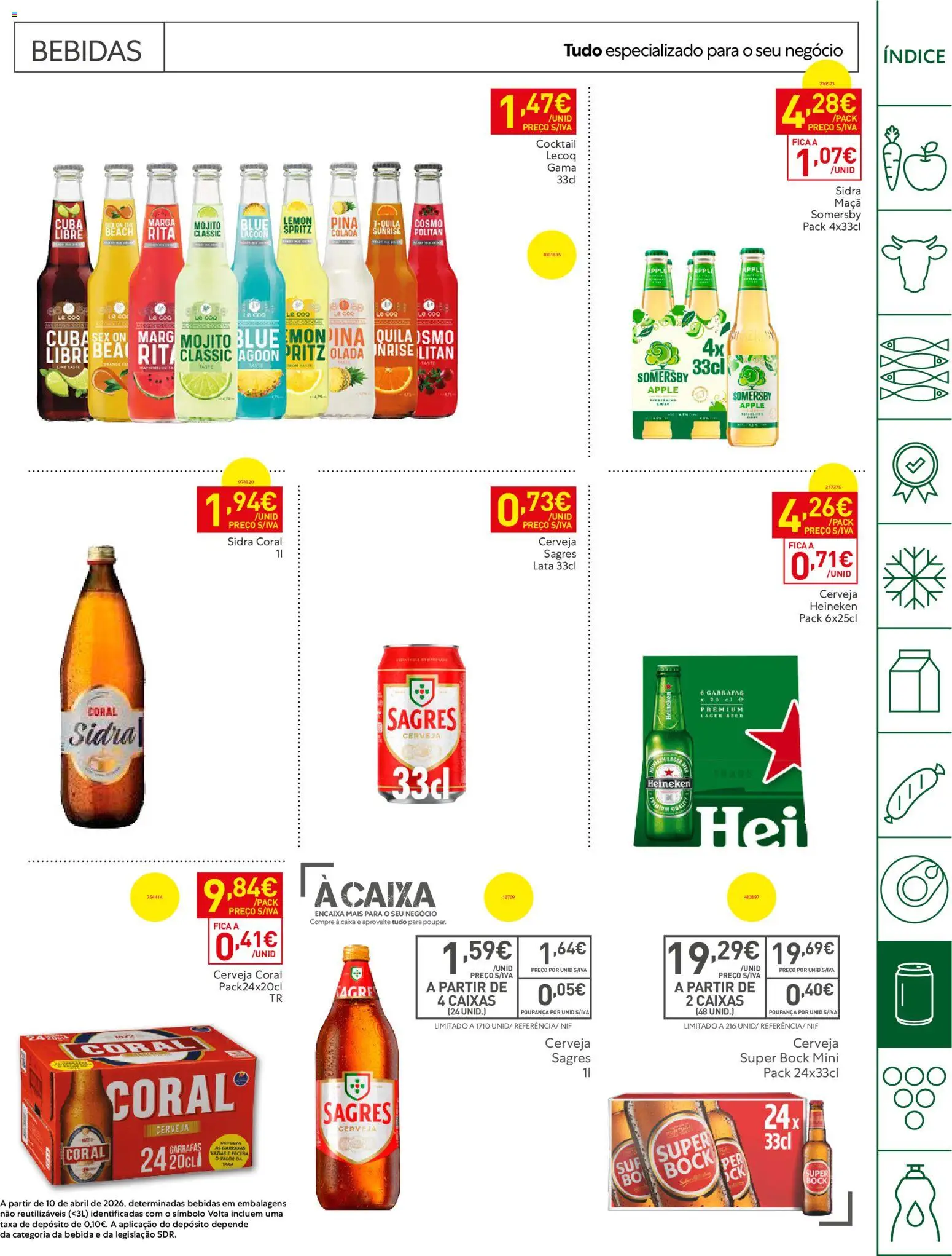 Recheio Horeca Madeira │ válido de 22/09/2026 | Página: 21 | Produtos: Bebidas, Cerveja Heineken, Maça, Bebida