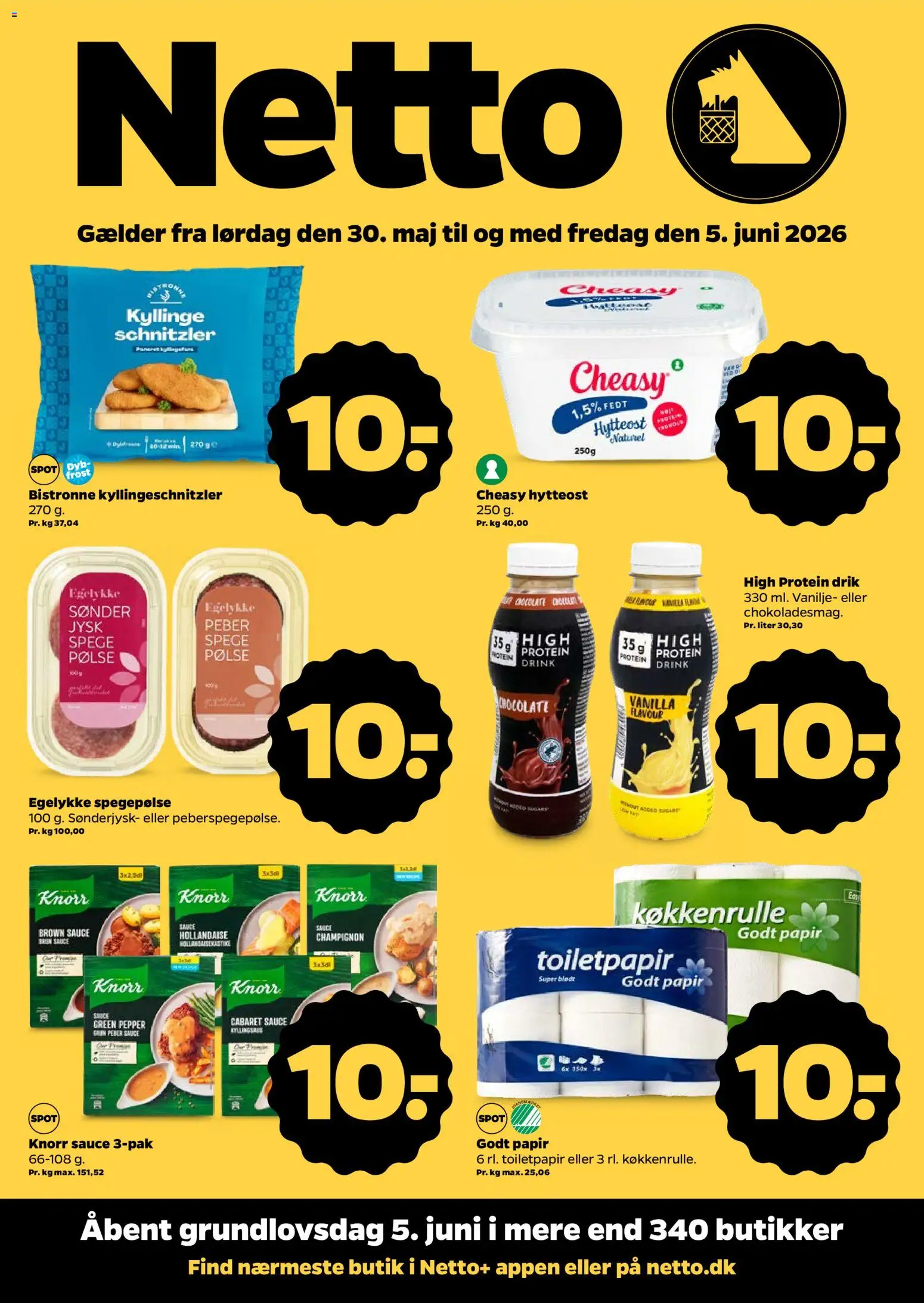 Netto tilbudsavis – gyldig fra 30.05.2026 | Side: 1 | Produkter: Champignon, Hytteost, Spegepølse, Vanilje