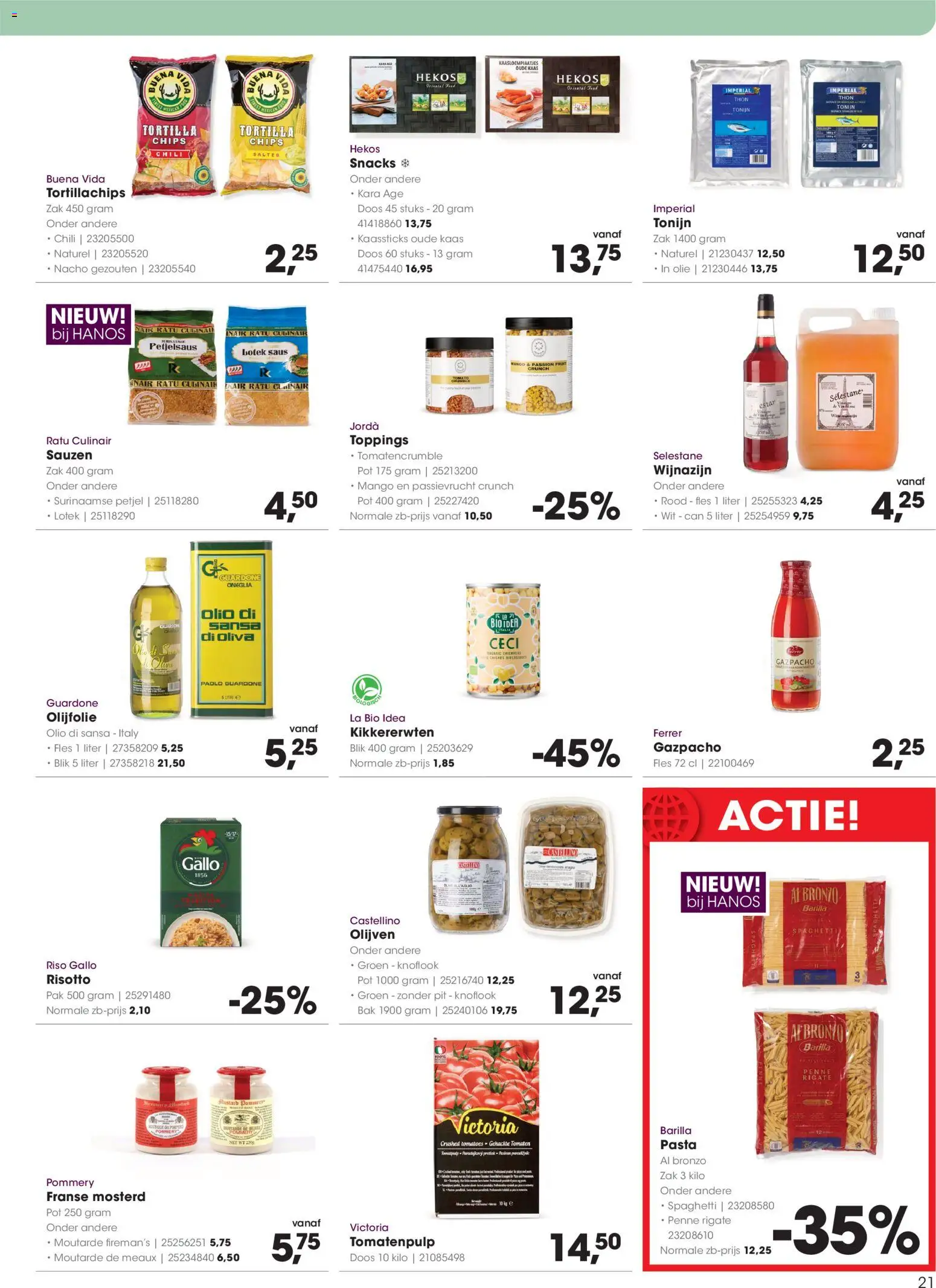 {H1} | Pagina: 21 | Producten: Tomaten, Olijfolie, La, Olijven