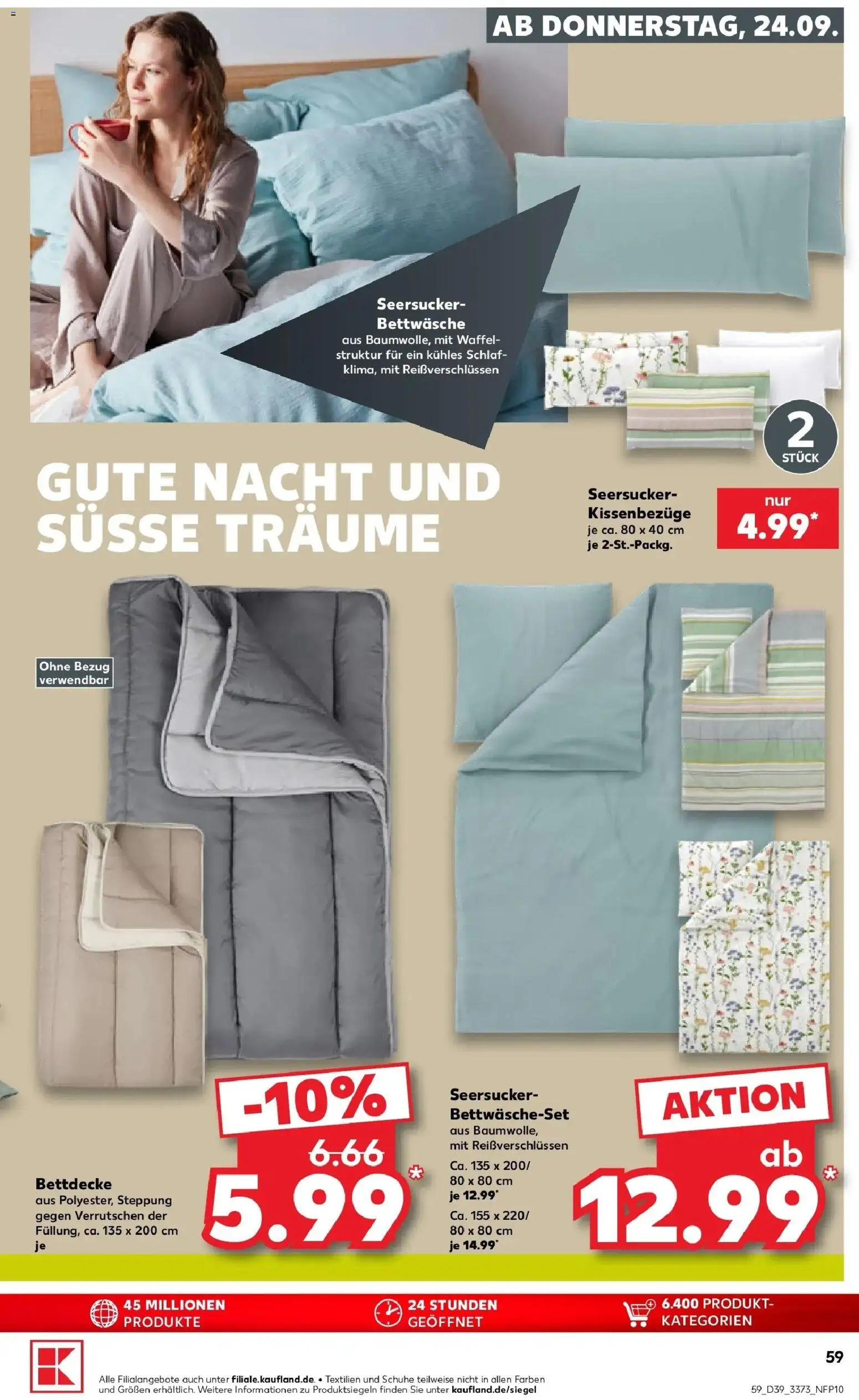Prospekt Kaufland ab 24.09.2026 » Angebote Online zum Blättern | Seite: 59 | Produkte: Bettwäsche, Bettdecke