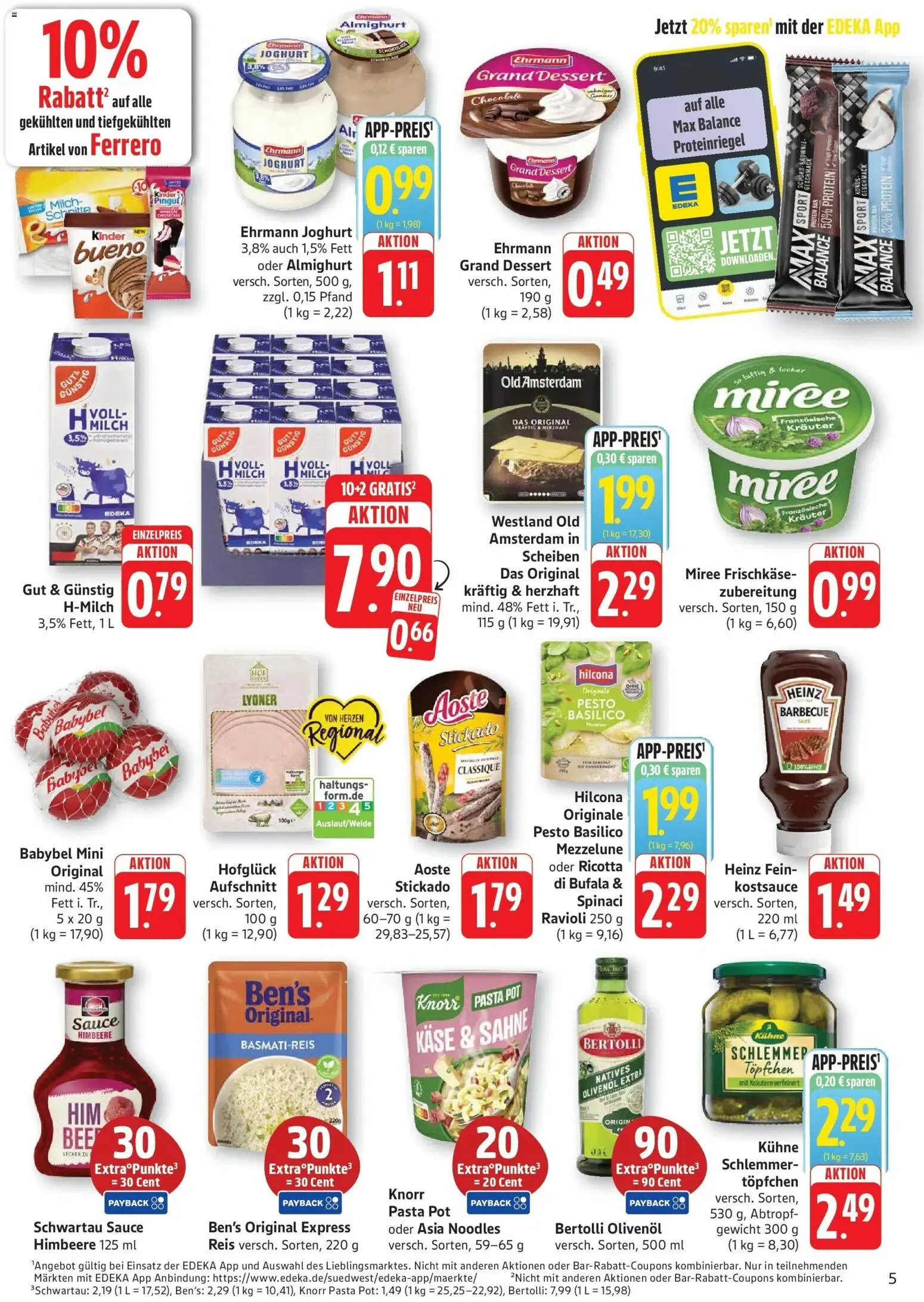 Edeka prospekt Altrip – gültig ab 29.06.2026 | Seite: 5 | Produkte: Joghurt, Bertolli olivenol, Knorr, Frischkase