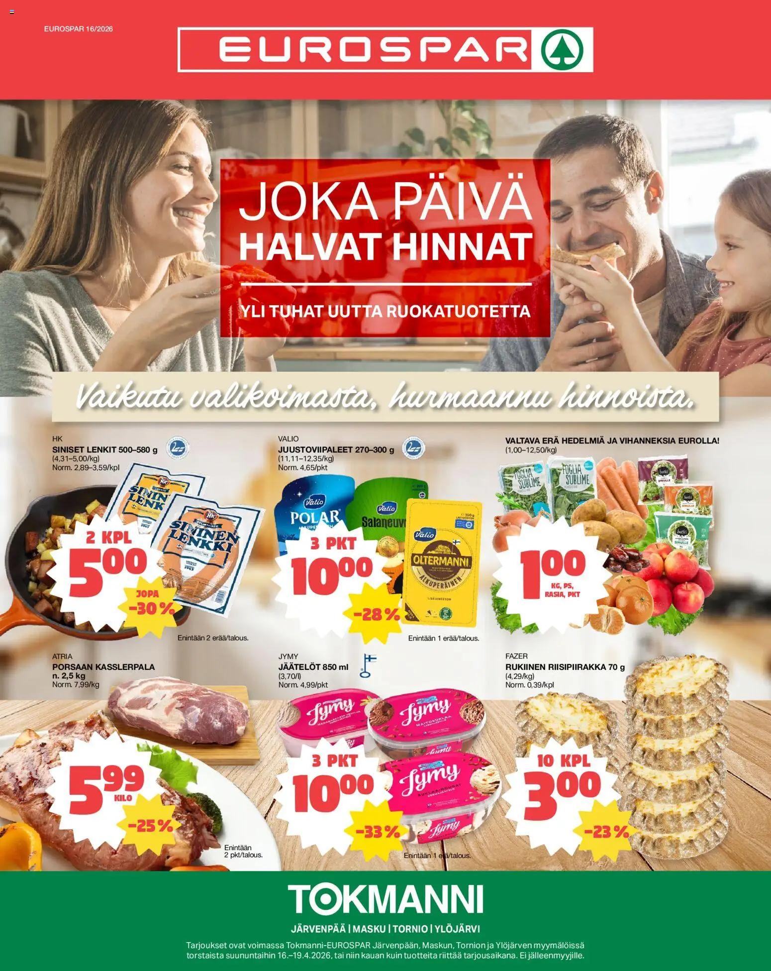 Tokmanni - EUROSPAR – voimassa 16.04.2026 alkaen | Sivu: 1