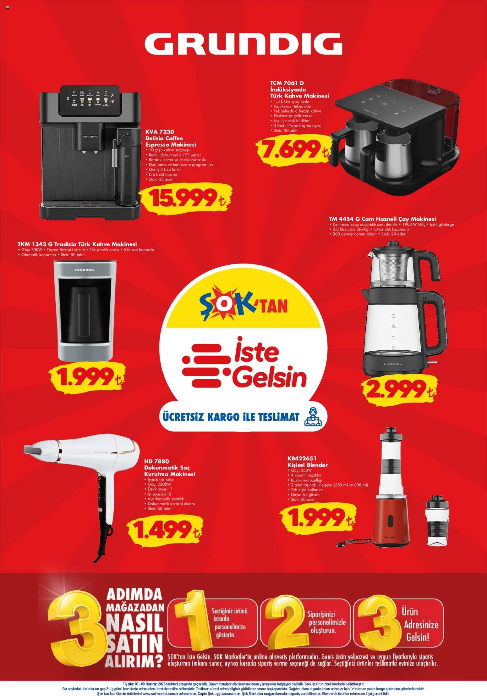 Şok Market Katalog - 03.06.2026 tarihinden itibaren geçerlidir | Sayfa: 7 | Ürünler: Blender, Süt, Kahve, Çay