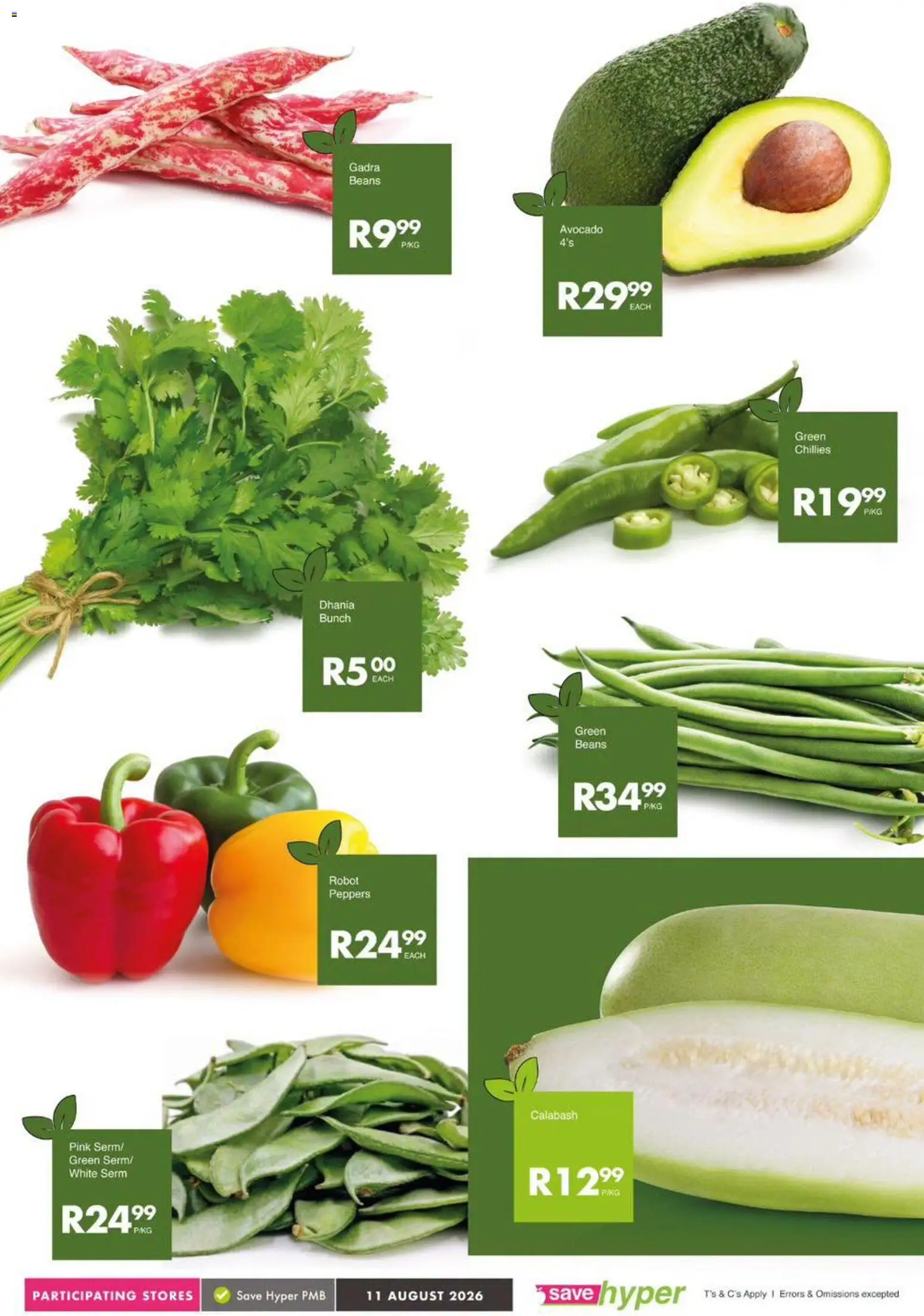 New Save catalogue – valid from 11/08/2026 | Page: 4 | Products: Beans, Avocado, Peach