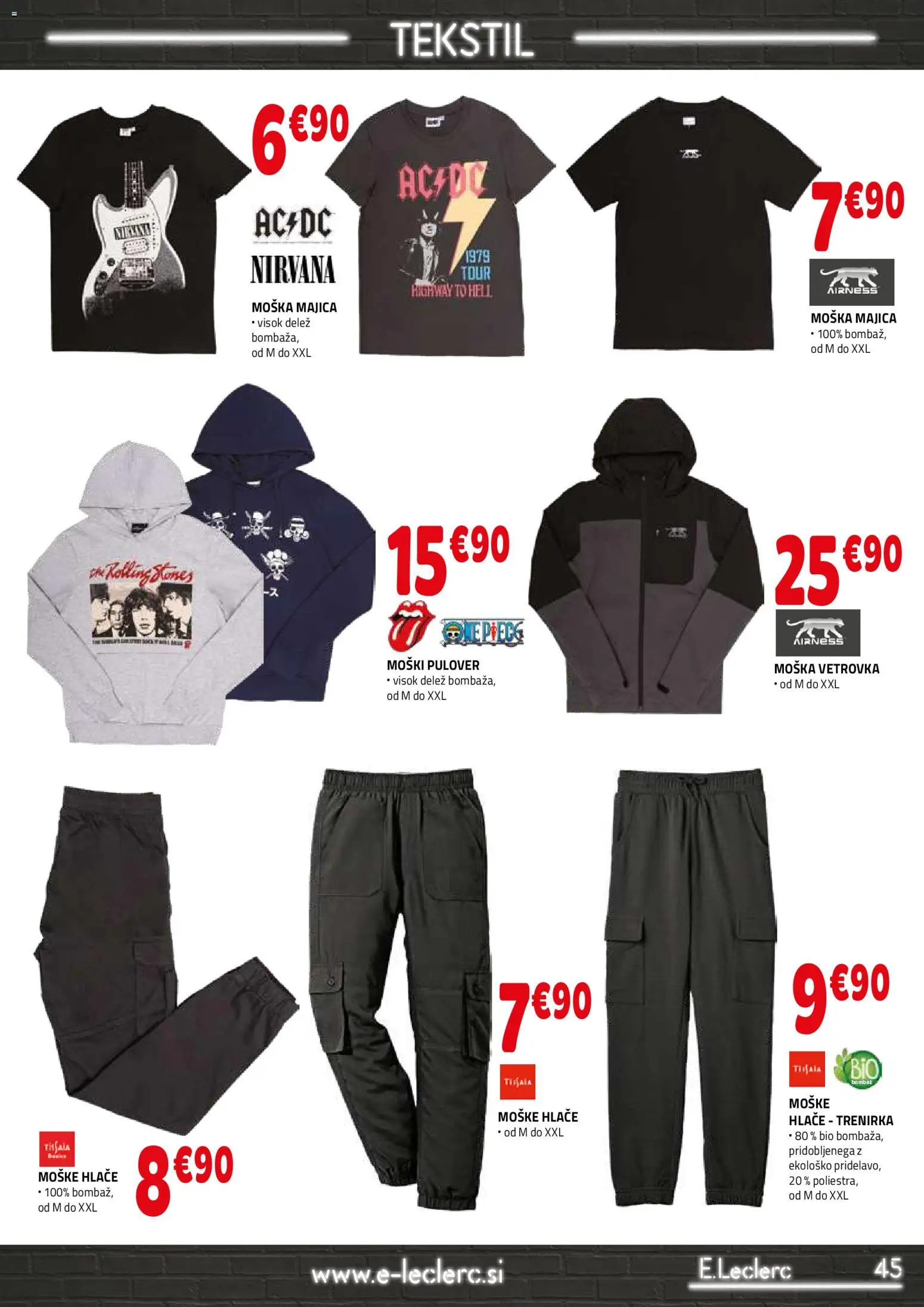Novi E.leclerc katalog ponudbe – veljaven od 23.09.2026 | Stran: 45 | Izdelki: Trenirka, Majica, Pulover, Hlace