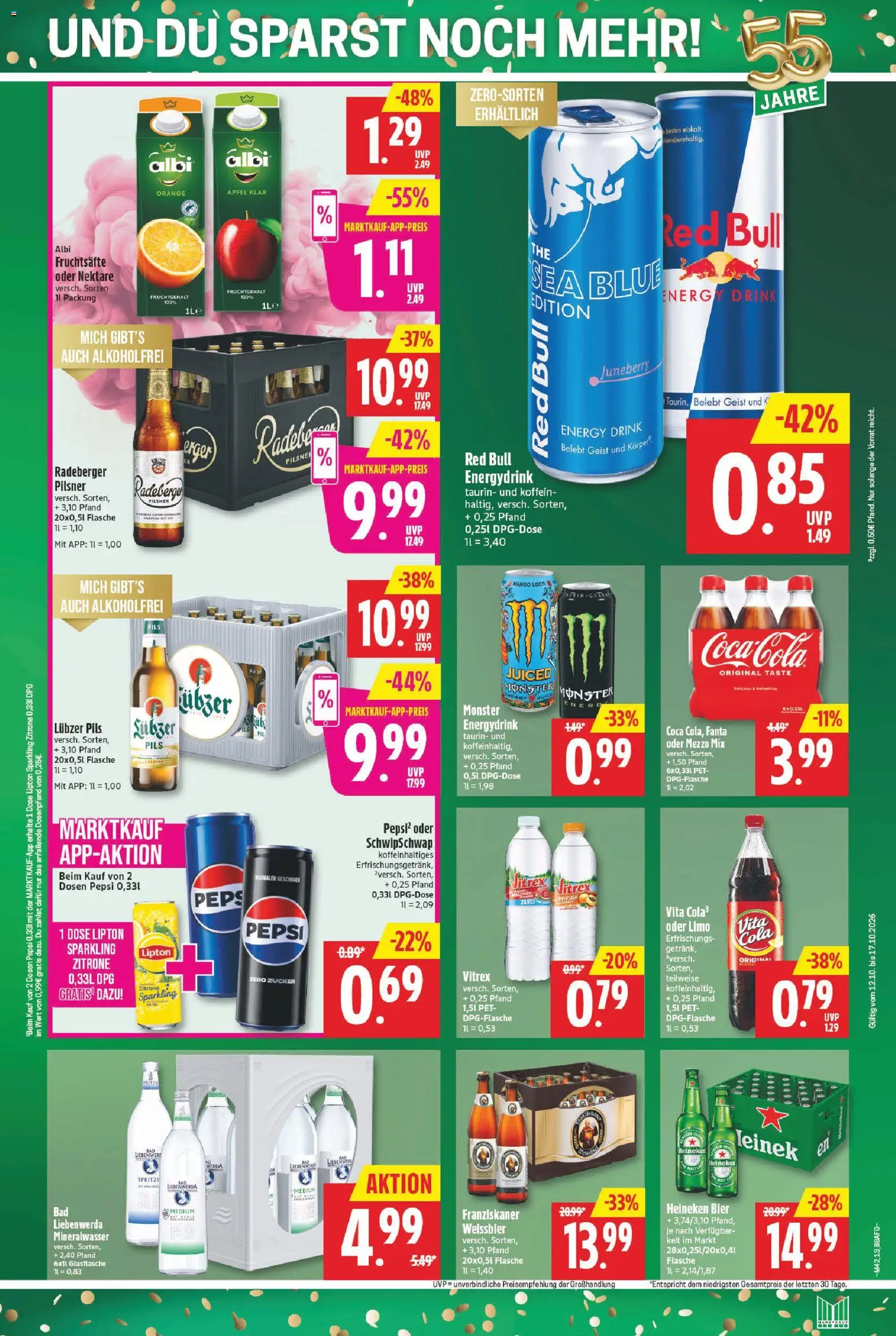 Marktkauf Prospekt – gültig ab 12.10.2026 | Seite: 13 | Produkte: Mezzo mix, Mineralwasser, Zucker, Pfirsich