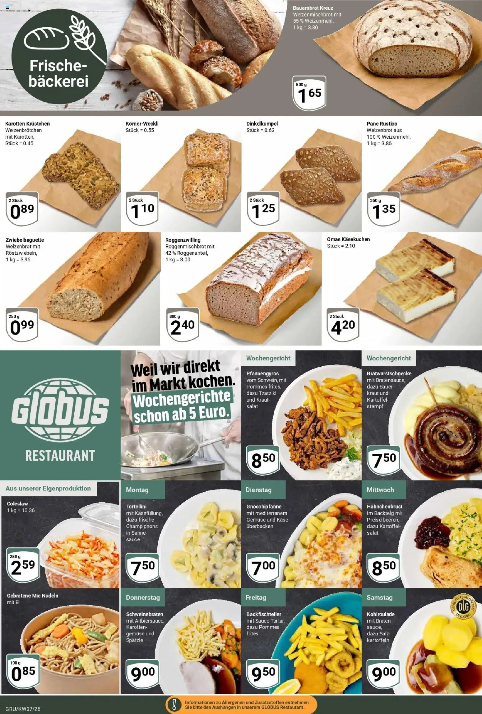 Globus Prospekt Grünstadt – gültig ab 07.09.2026 | Seite: 11 | Produkte: Pommes, Pane, Champignons, Salat