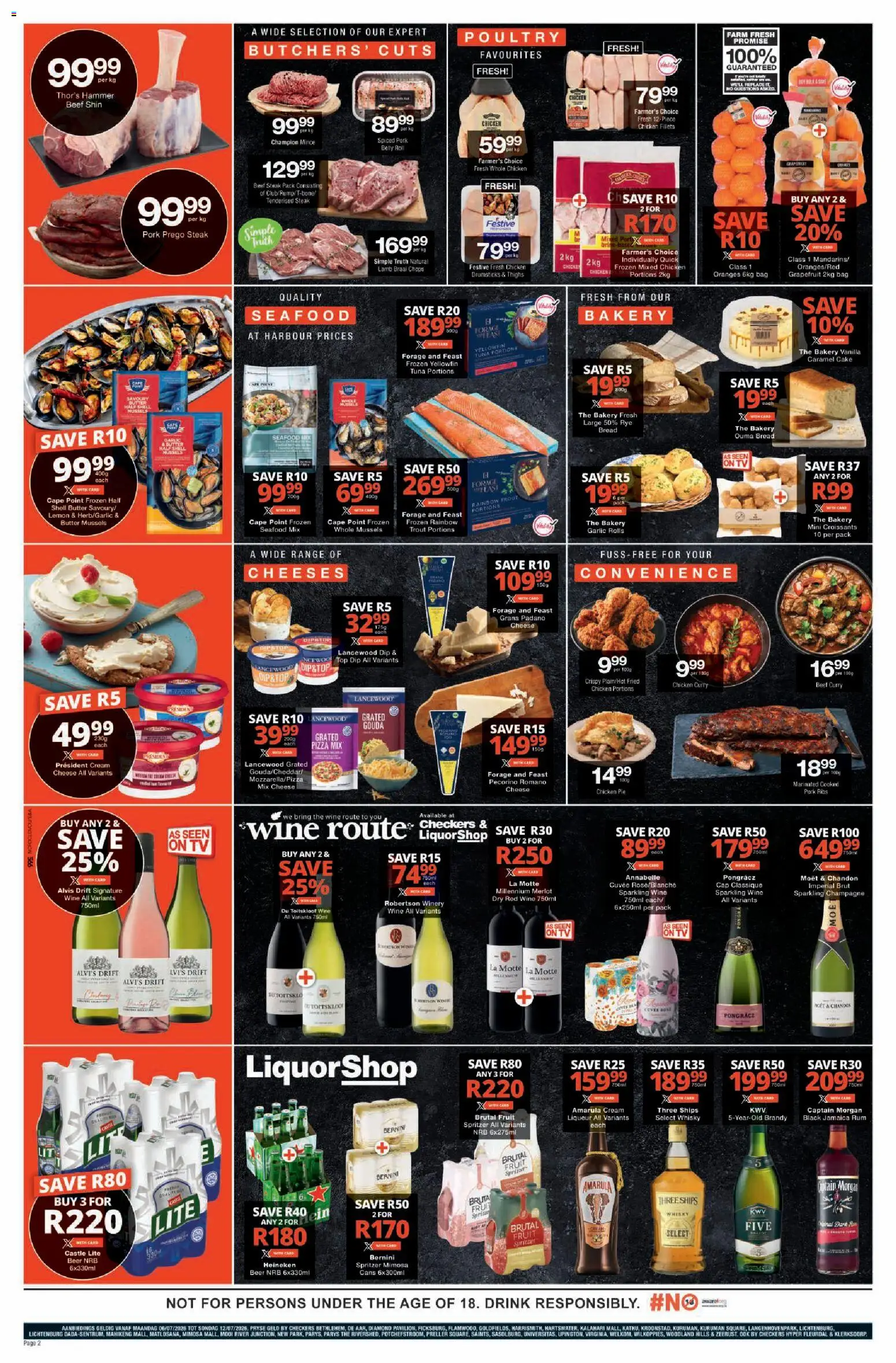New Checkers catalogue – valid from 06/07/2026 | Page: 2 | Products: TV, Brandy, Rum, Beer