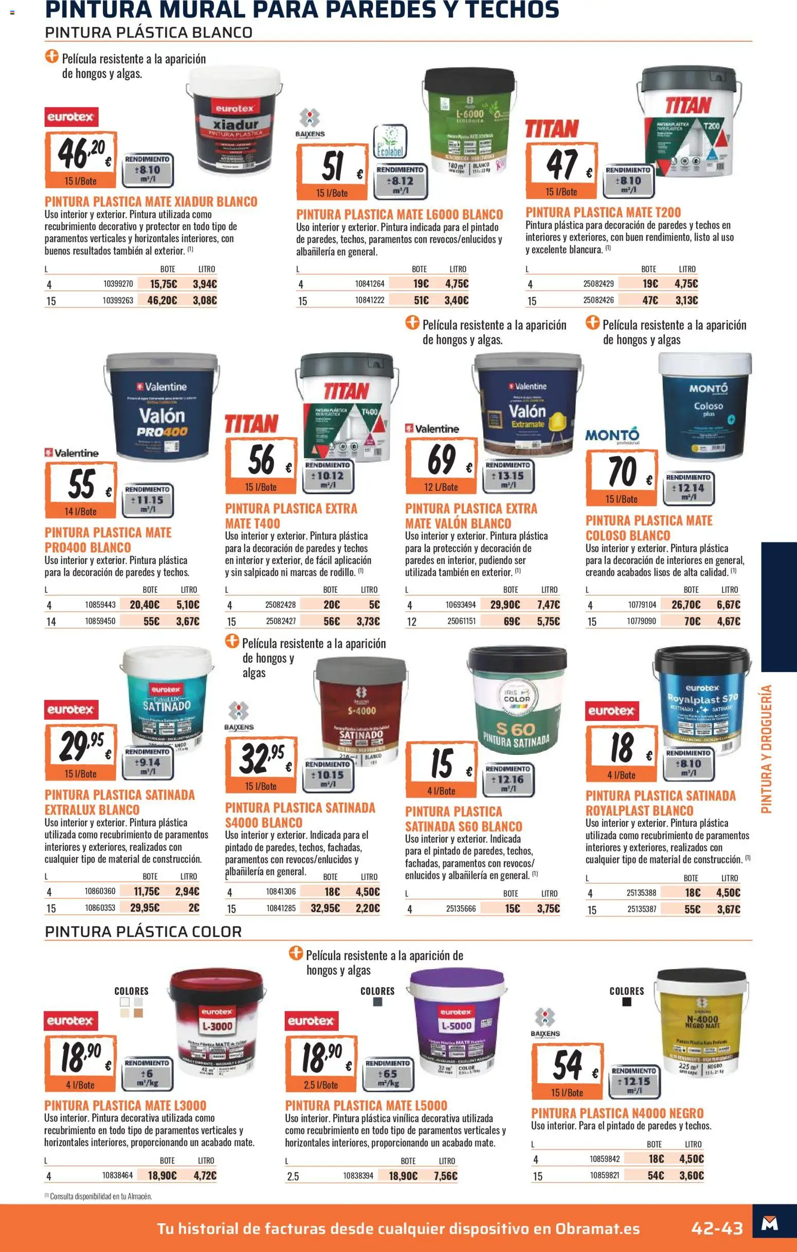 Obramat - Reformas Otono Imprenta Almacenes 26 Murcia 2026 │ válido desde el 09/10/2026 | Página: 43 | Productos: Pintura plástica, Decoración