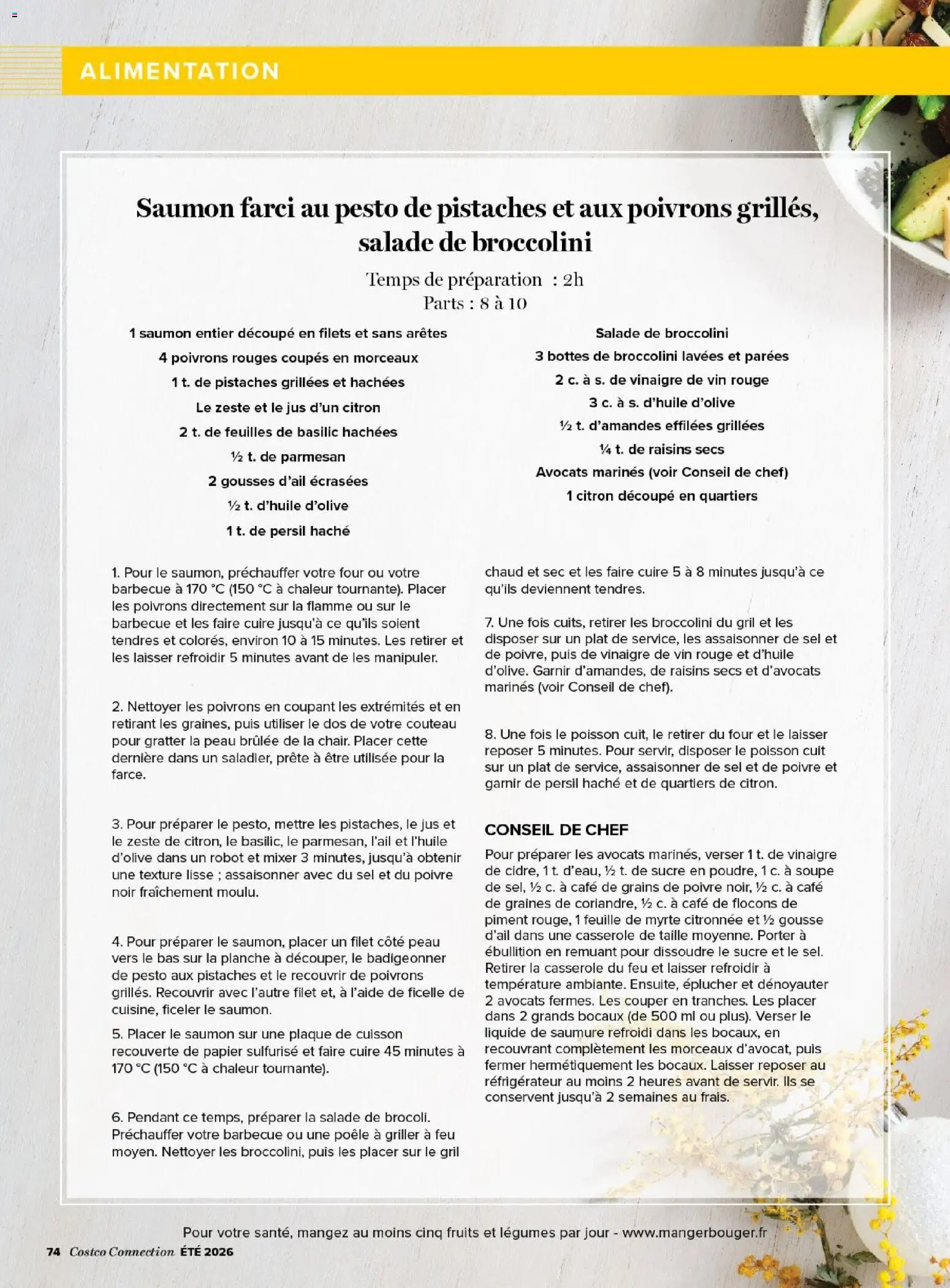 {H1} | Page: 74 | Produits: Saumon entier, Mixer, Parmesan, Vin
