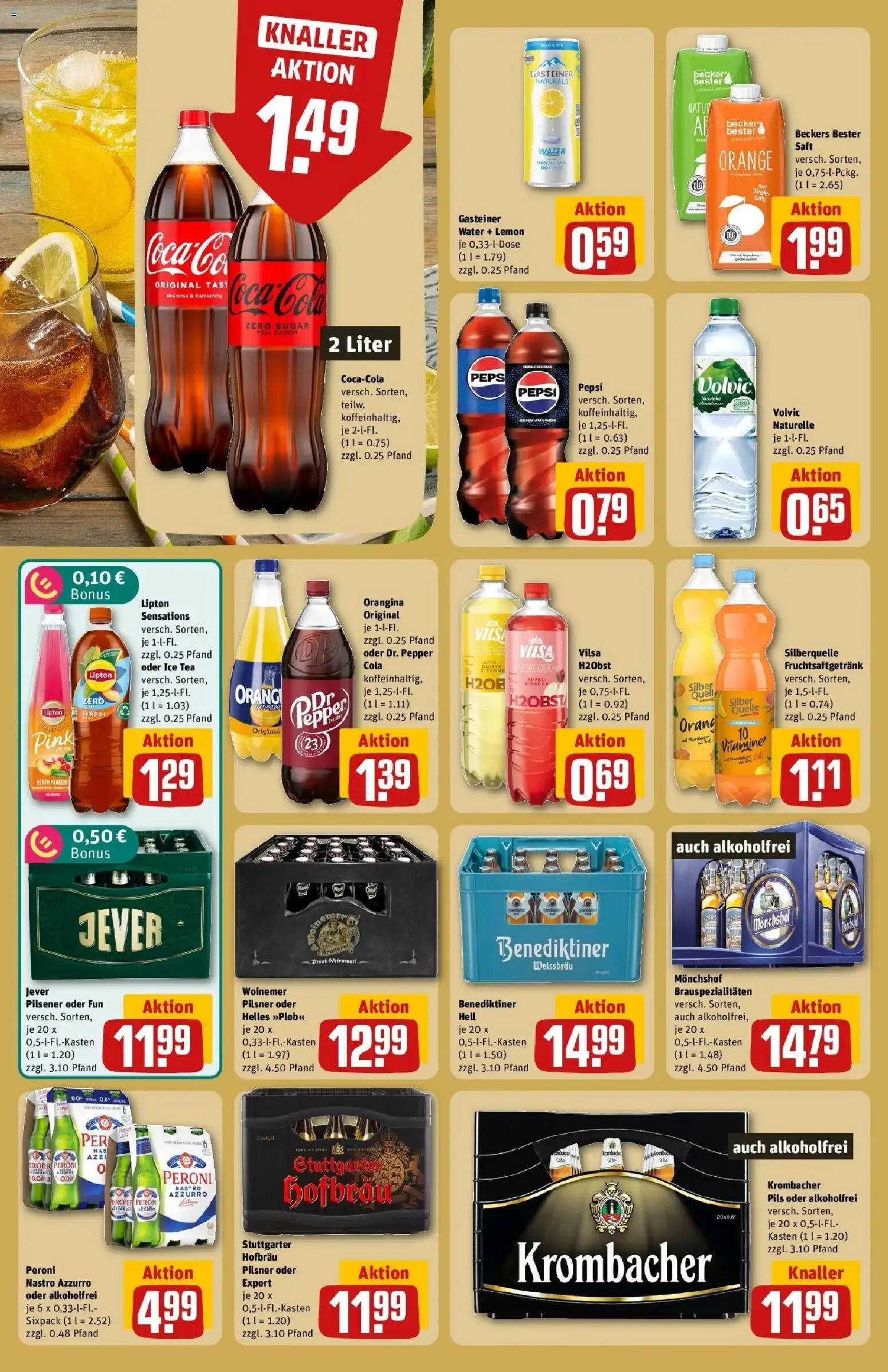 REWE Prospekt ab 24.08.2026 zum Blättern » Angebote | Seite: 16 | Produkte: Monchshof, Jever, Krombacher, Pepsi