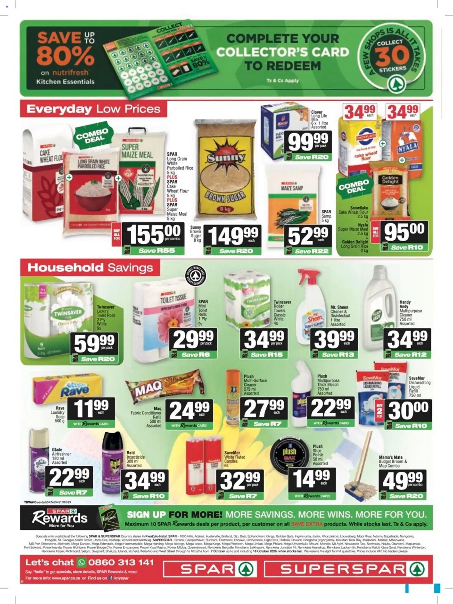 New Spar catalogue – valid from 07/10/2026 | Page: 8 | Products: Towels, Toilet, Broom, Conditioner