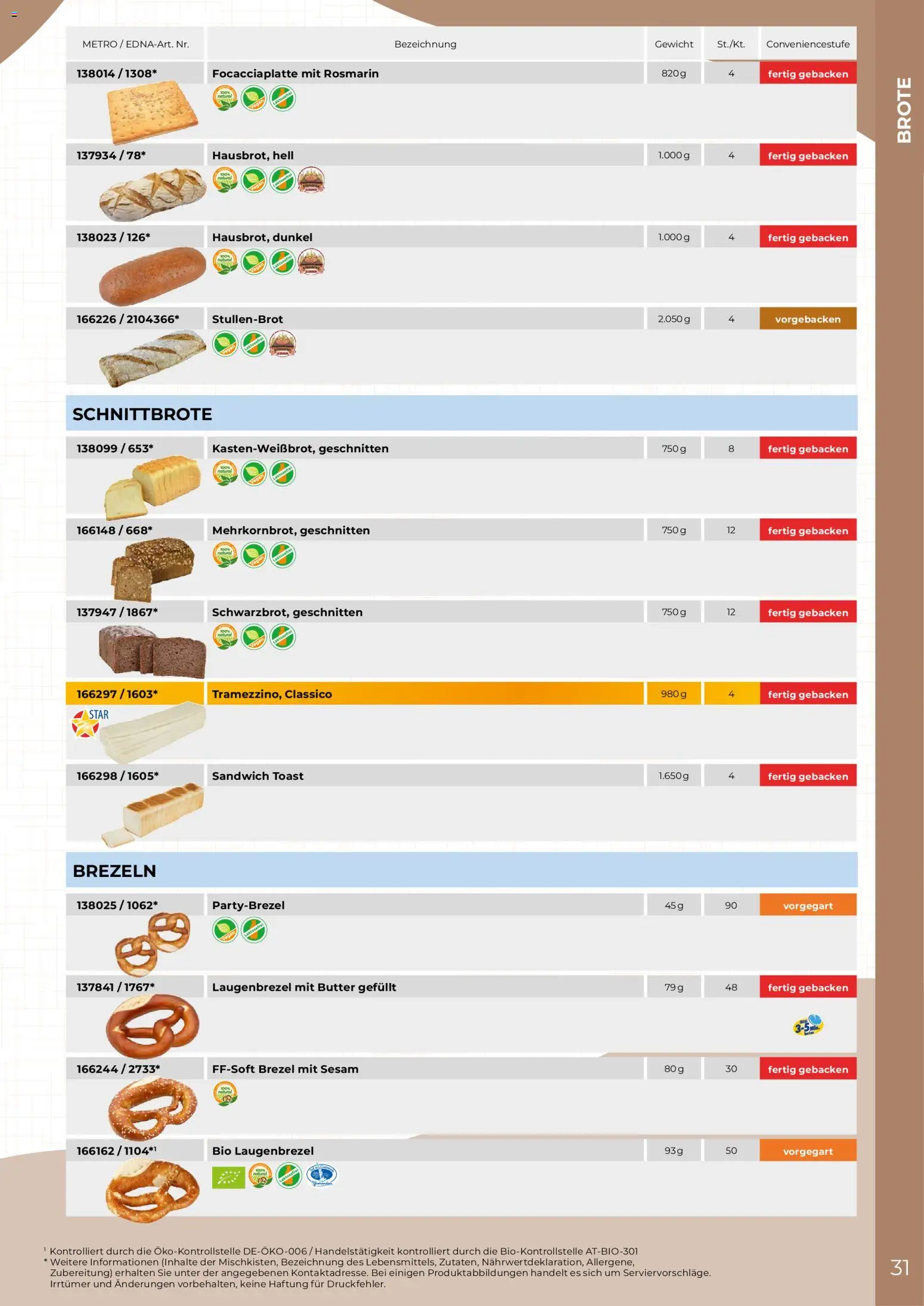 Metro EDNA Katalog 2026 gültig ab 19.02.2026 | Seite: 31 | Produkte: Gewicht, Butter