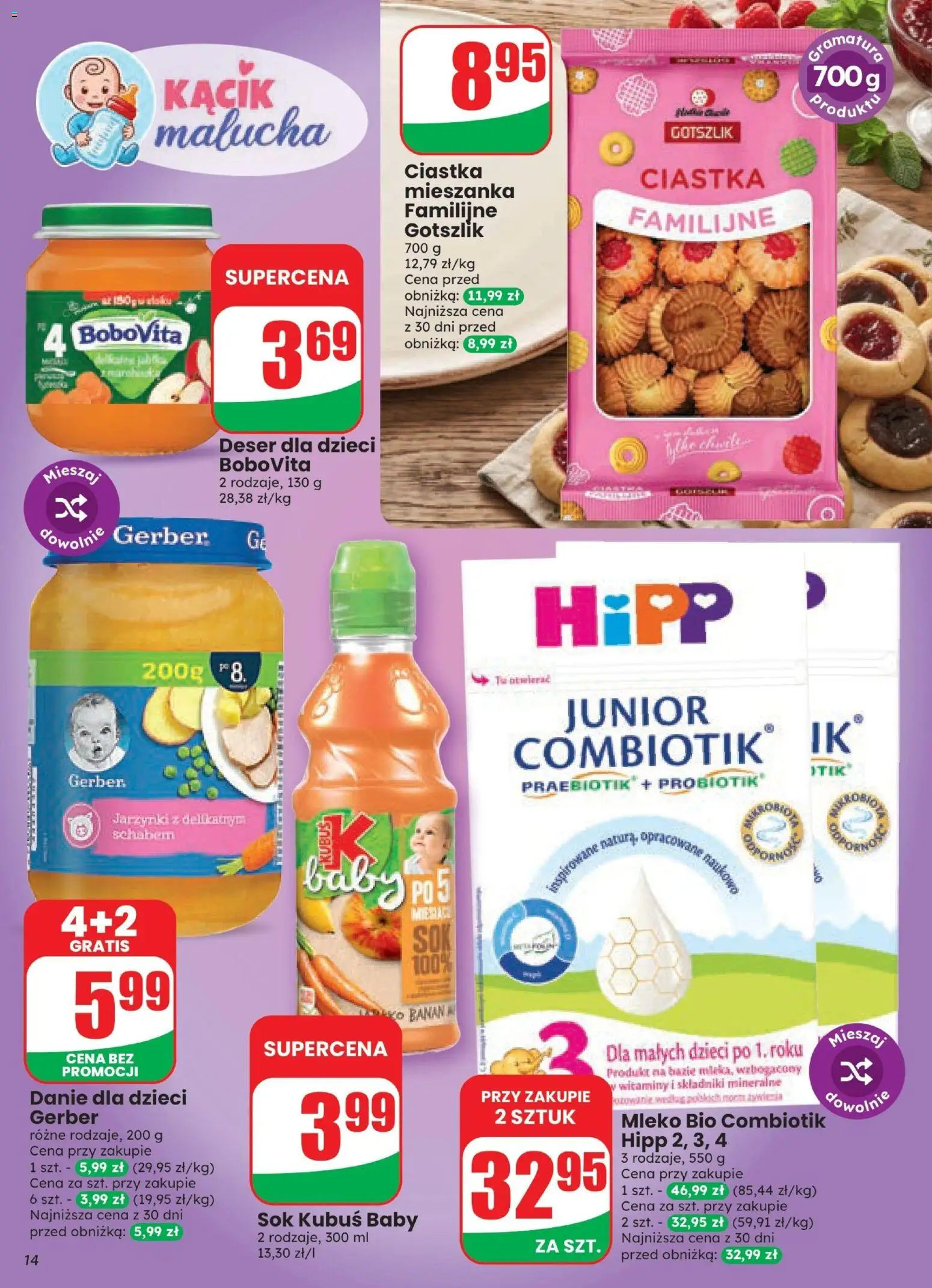 Dino gazetka od 07.10.2026 | Strona: 14 | Produkty: Kubuś, Deser, Mleko, Sok