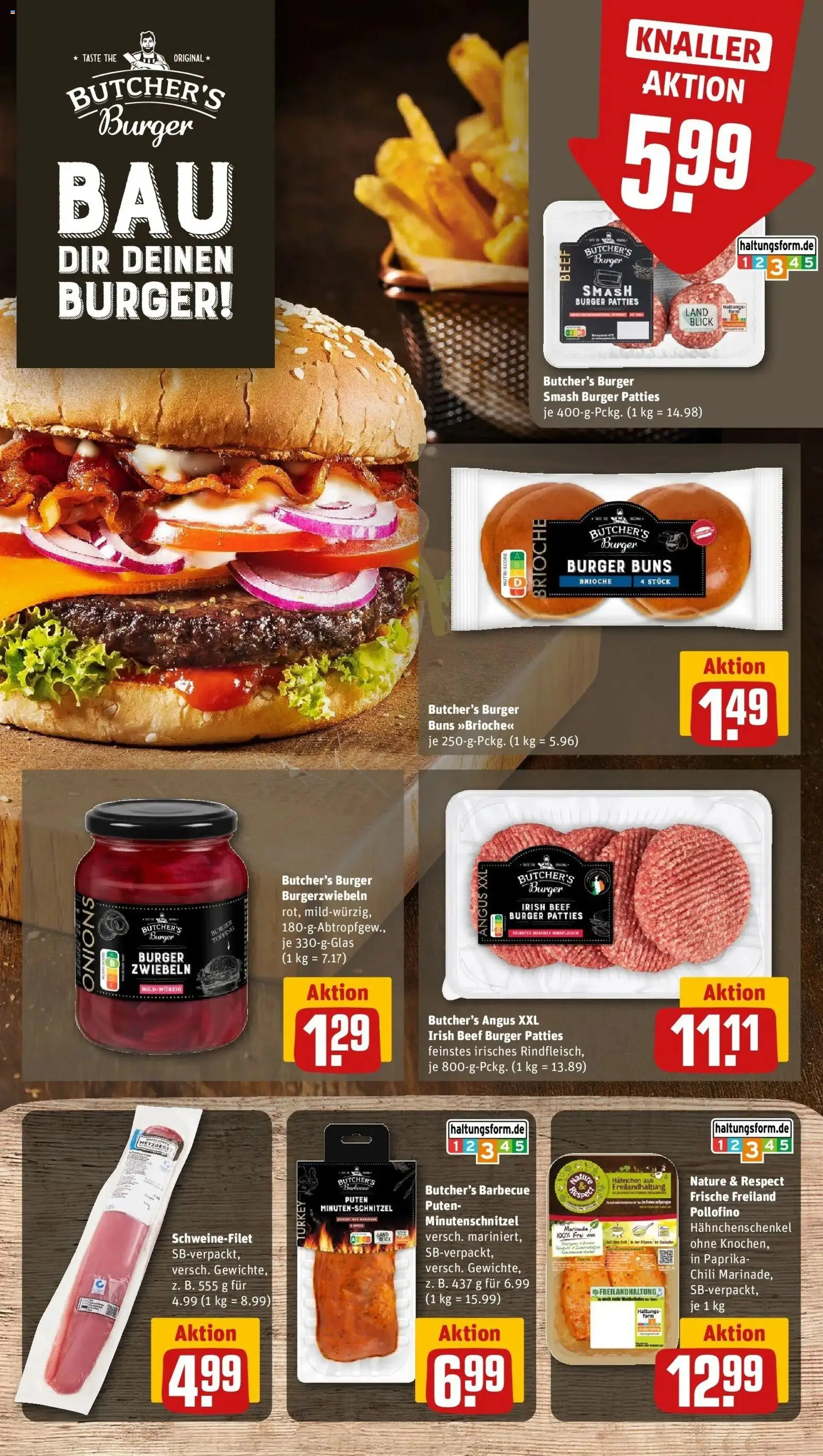 REWE Prospekt ab 24.08.2026 zum Blättern » Angebote | Seite: 9 | Produkte: Schweinefilet, Zwiebeln, Paprika, Chili