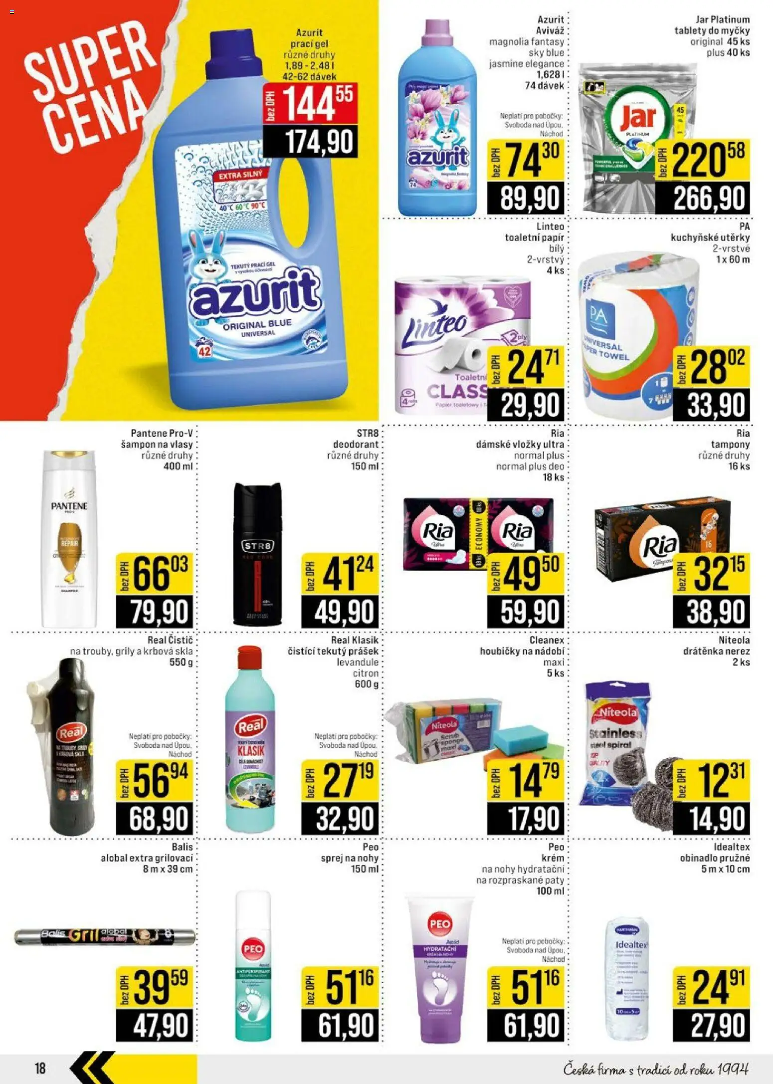 Jip leták - Cash & Carry od 15.07.2026 | Strana: 18 | Produkty: Antiperspirant, Aviváž, Krém, Toaletní papír
