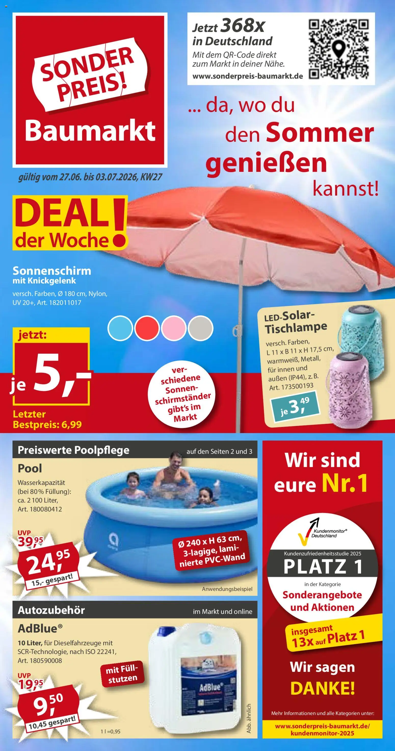 Sonderpreis Baumarkt Prospekt – gültig ab 27.06.2026 | Seite: 1