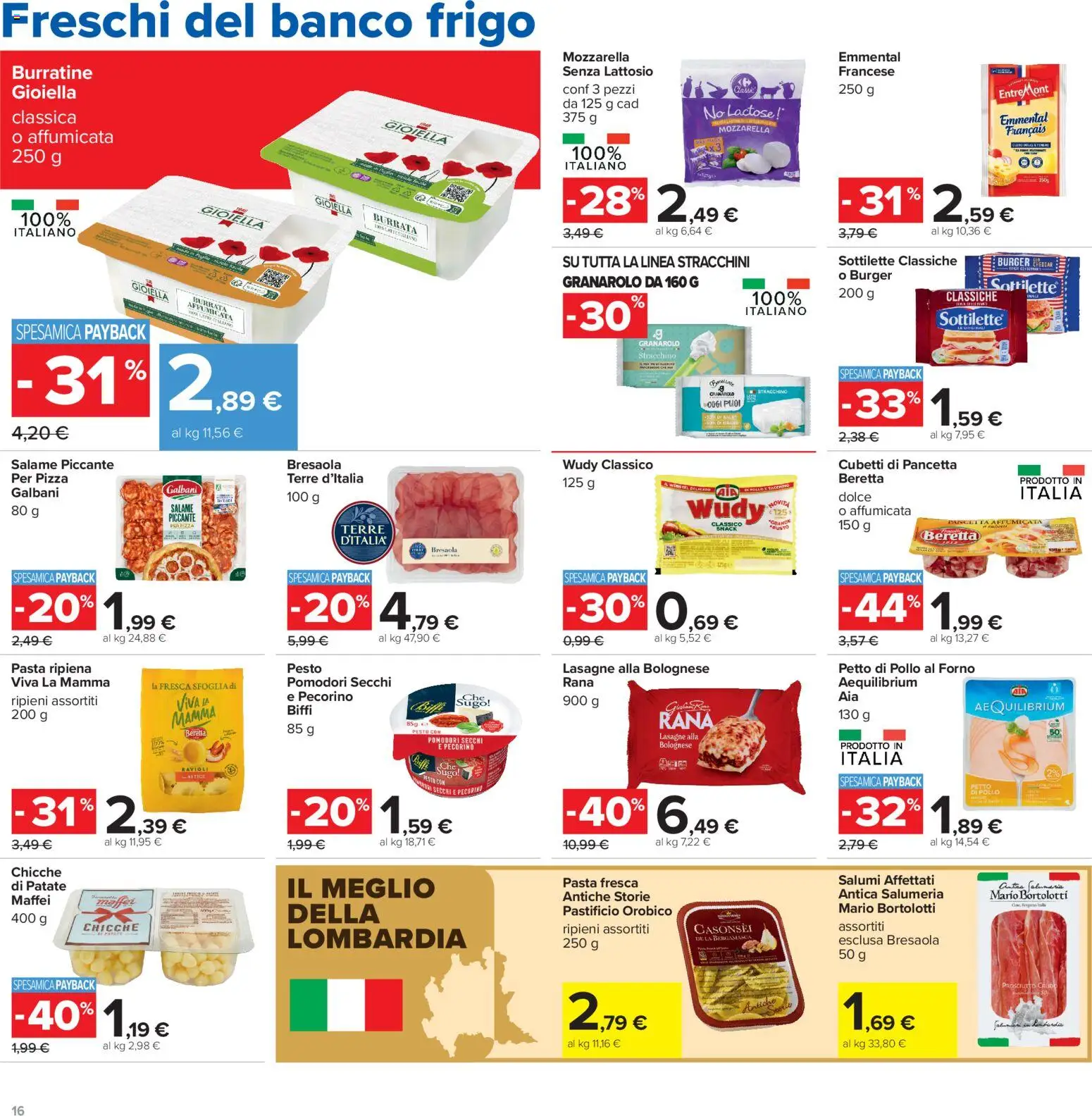 Volantino Carrefour del 06/08/2026 | Pagina: 16 | Prodotti: Salame, Pomodori, Pesto, Ravioli