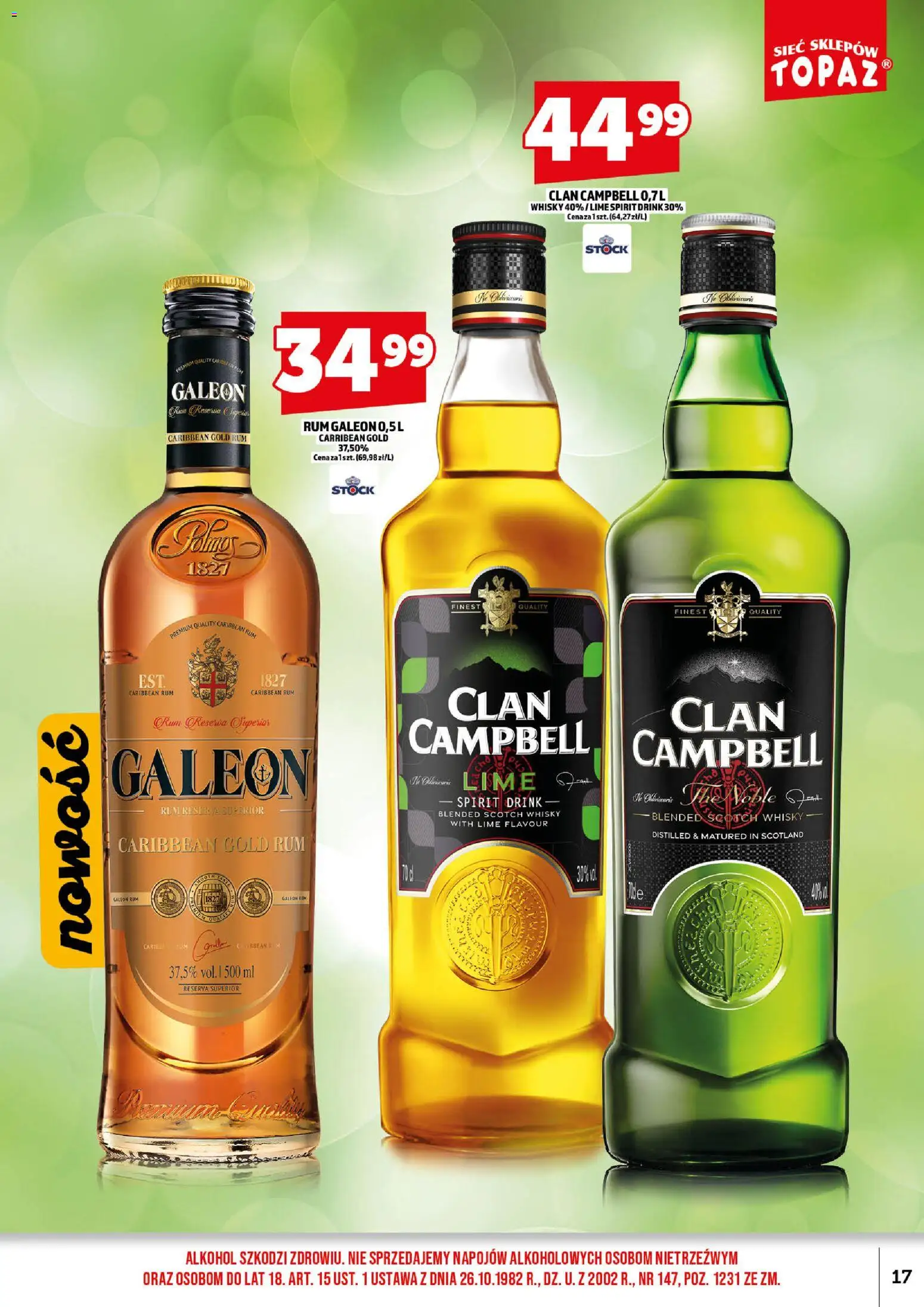 Topaz gazetka alkoholowa od 01.09.2026 | Strona: 19 | Produkty: Scotch whisky, Rum, Alkohol, Whisky