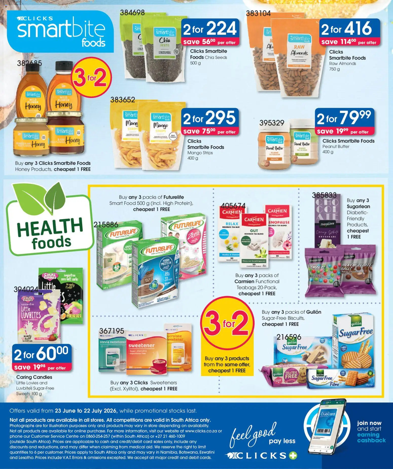 New Clicks catalogue – valid from 23/06/2026 | Page: 36 | Products: Phone, Butter, Candies, Mango