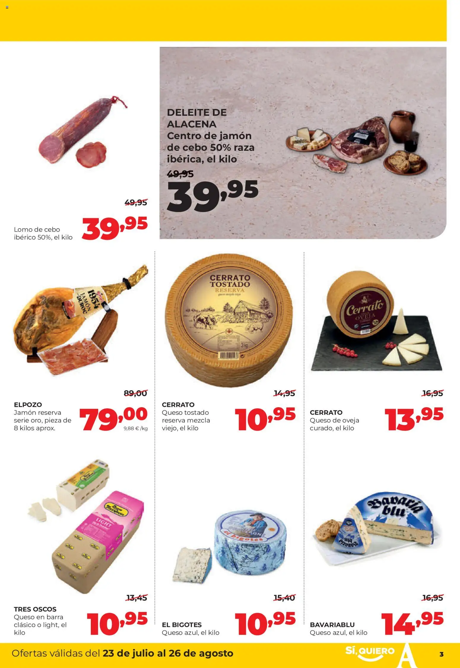 Alimerka folleto Castilla y León │ válido desde el 23/07/2026 | Página: 3 | Productos: Queso de oveja, Queso, Jamón