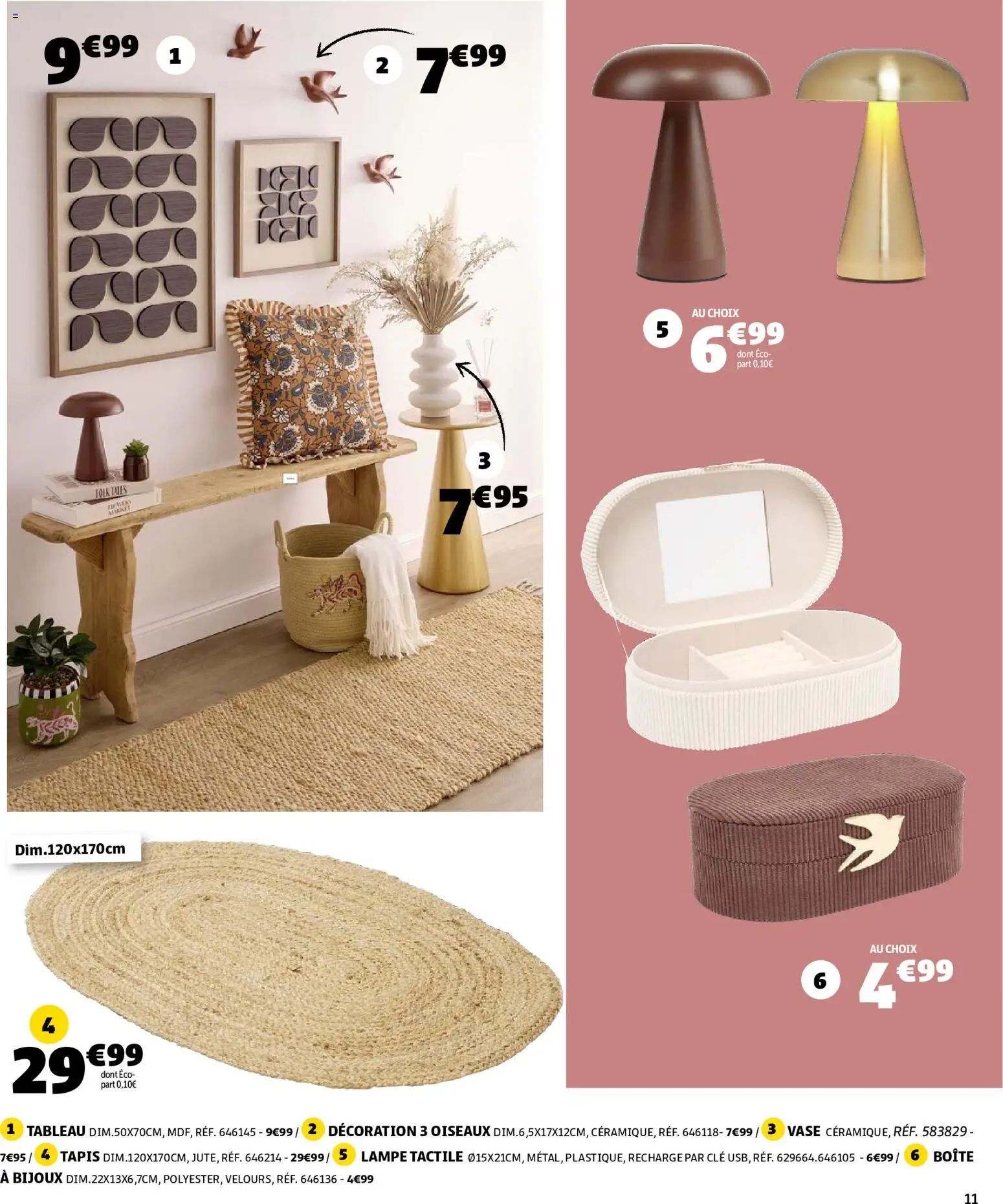 {H1} | Page: 11 | Produits: Clé, Tapis, Vase, Bijoux