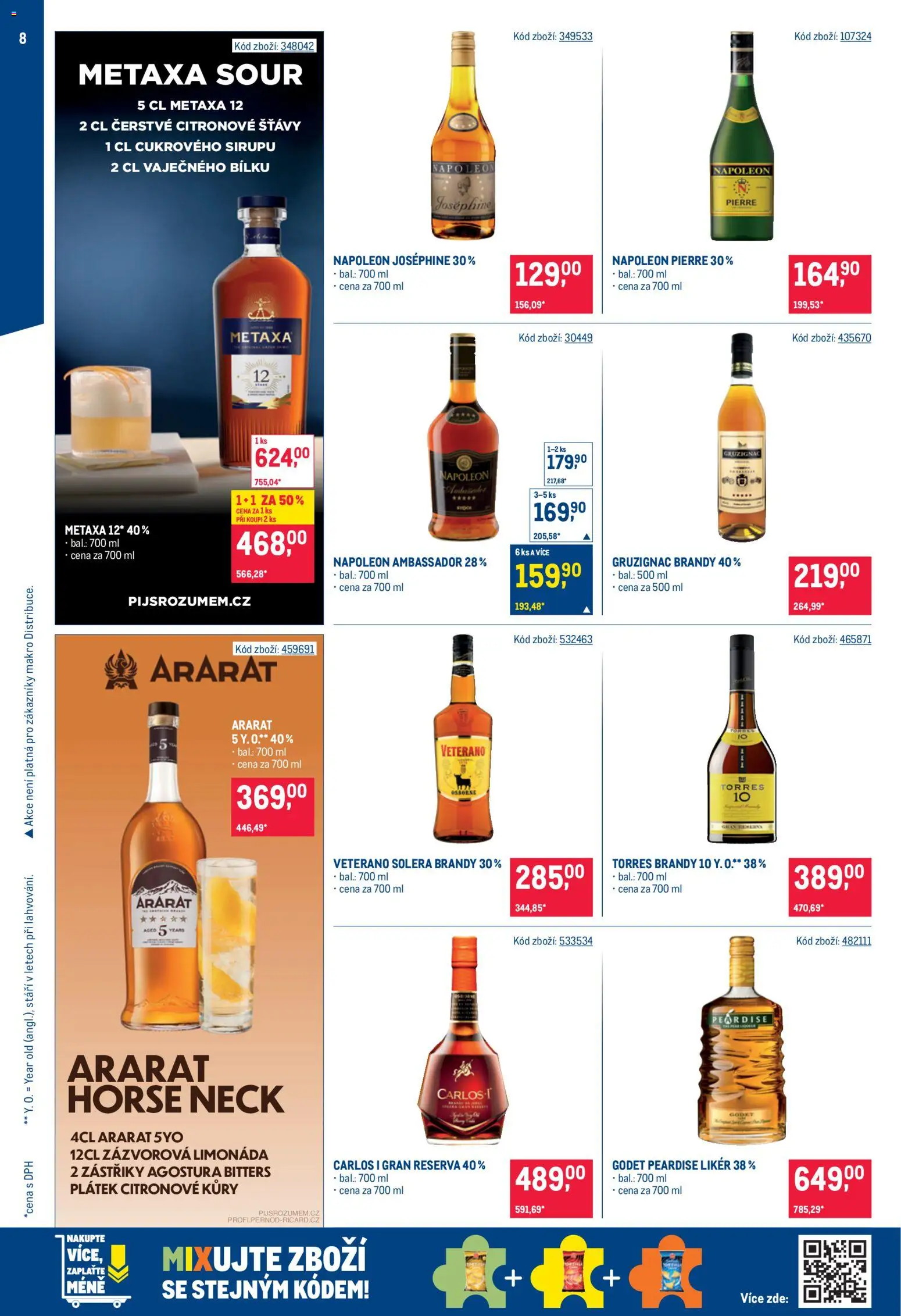 Makro leták - Bar od 07.10.2026 | Strana: 8 | Produkty: Limonáda, Brandy, Metaxa, Metaxa 12