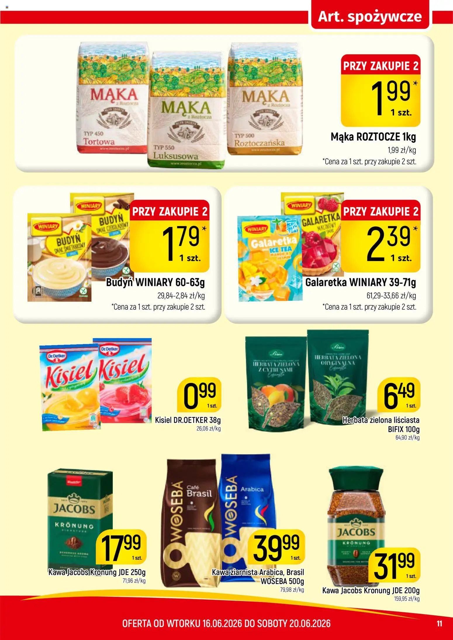 Piotruś Pan gazetka od 16.06.2026 | Strona: 11 | Produkty: Galaretka, Ice Tea, Kawa ziarnista, Herbata