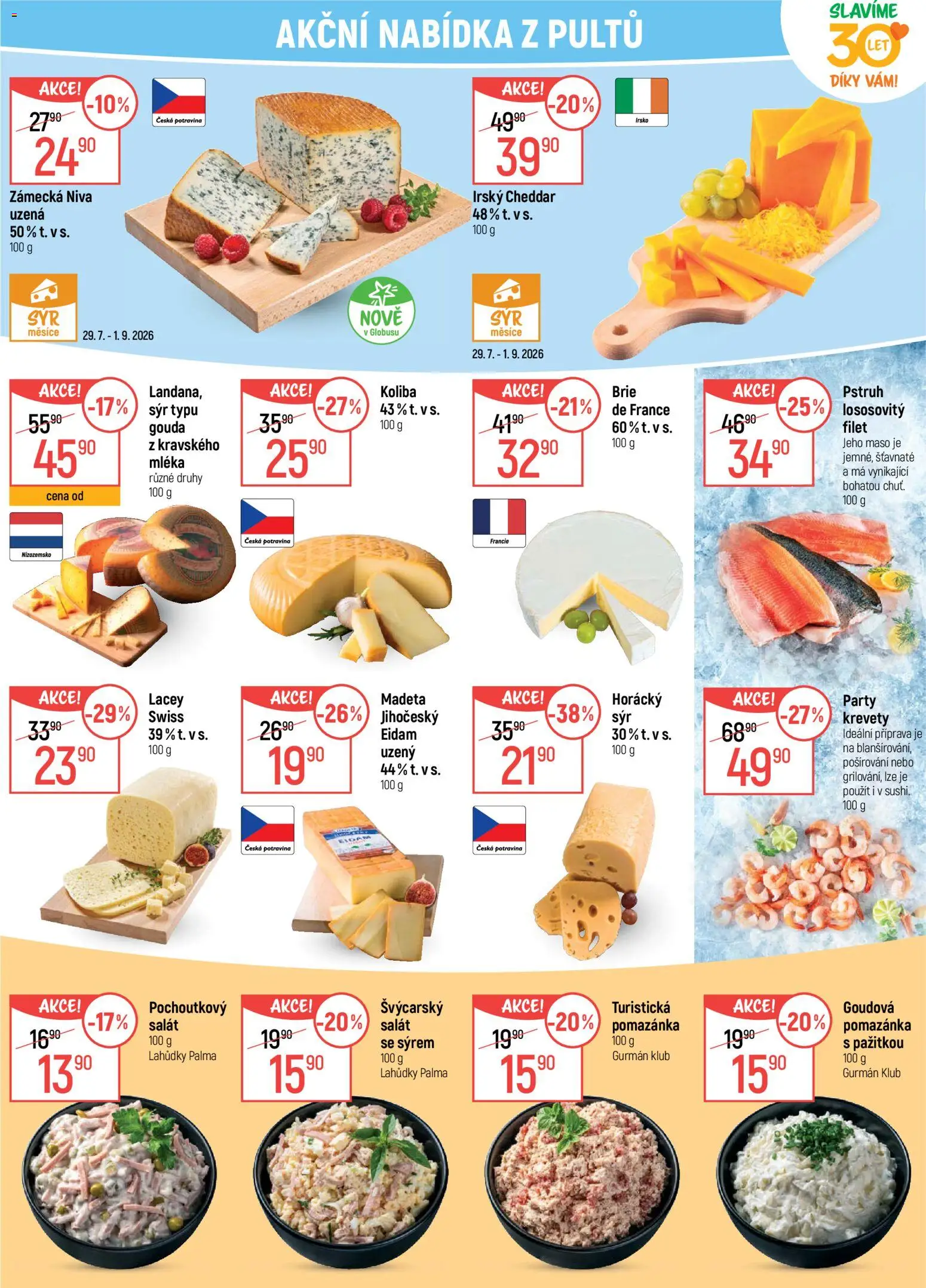 Globus leták od 05.08.2026 | Strana: 8 | Produkty: Sýr, Pstruh, Filet, Krevety
