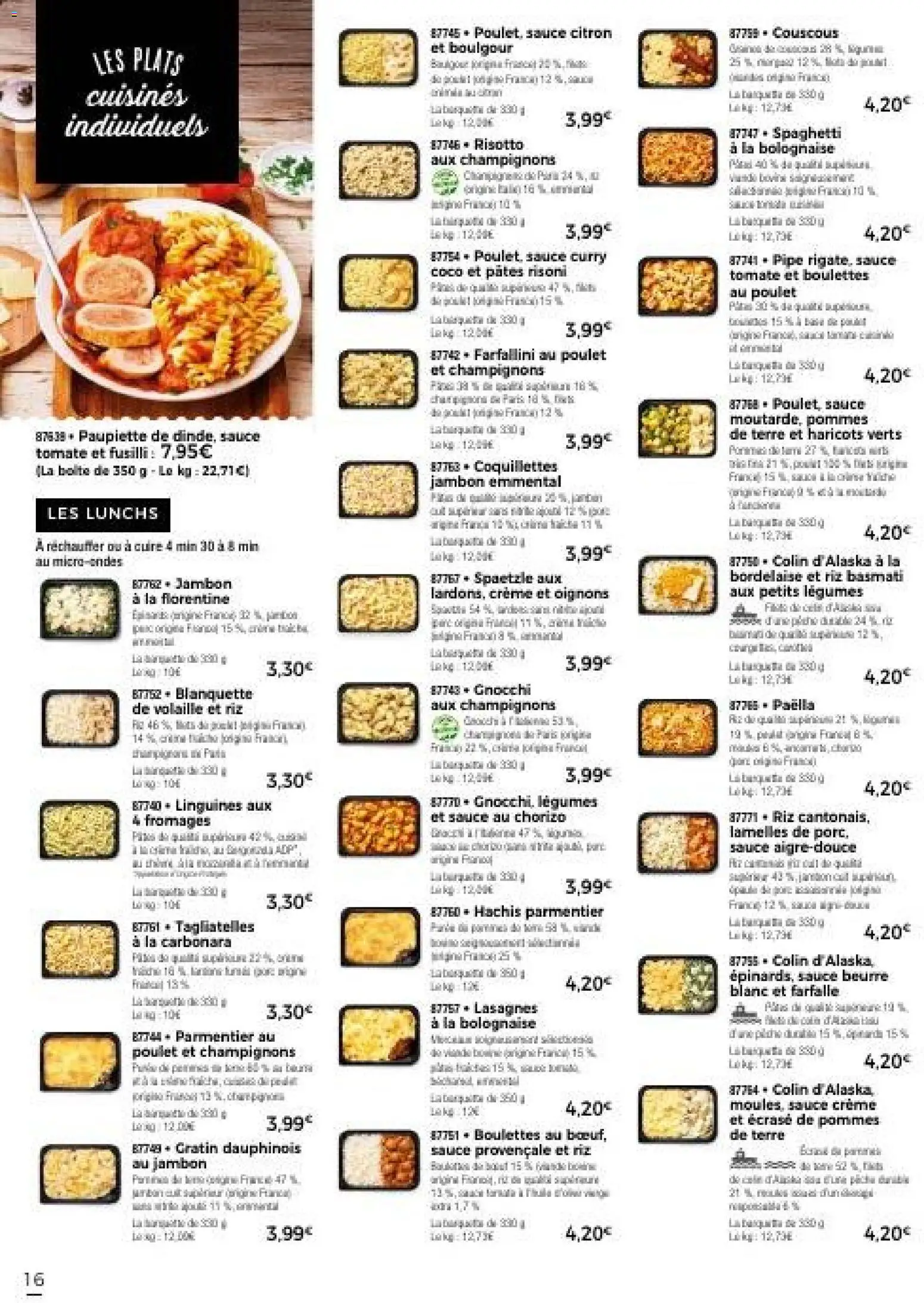 {H1} | Page: 22 | Produits: Spaghetti, Volaille, Haricots verts, Beurre
