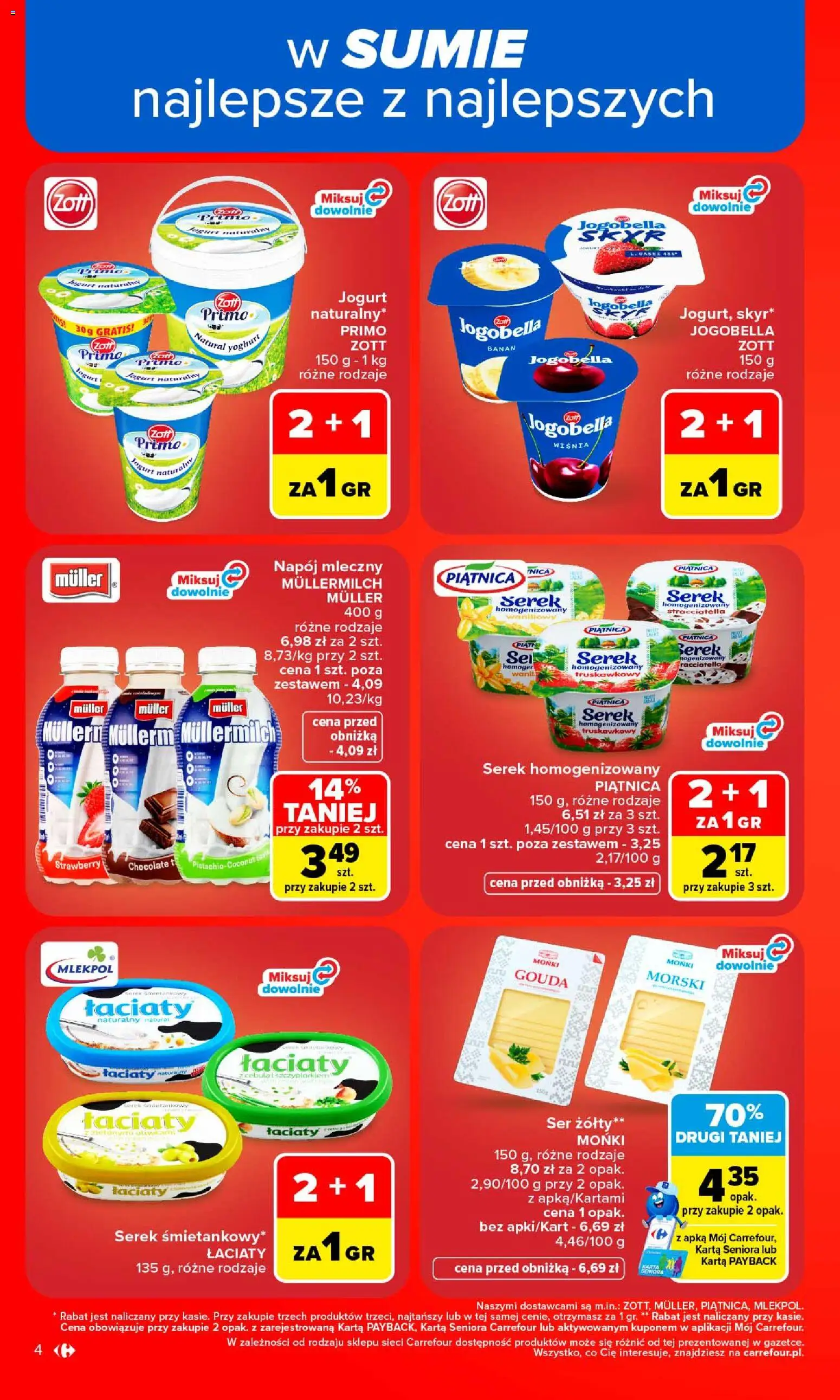 Carrefour gazetka od 31.08.2026 | Strona: 6 | Produkty: Ser żółty, Karta, Jogurt naturalny, Jogurt