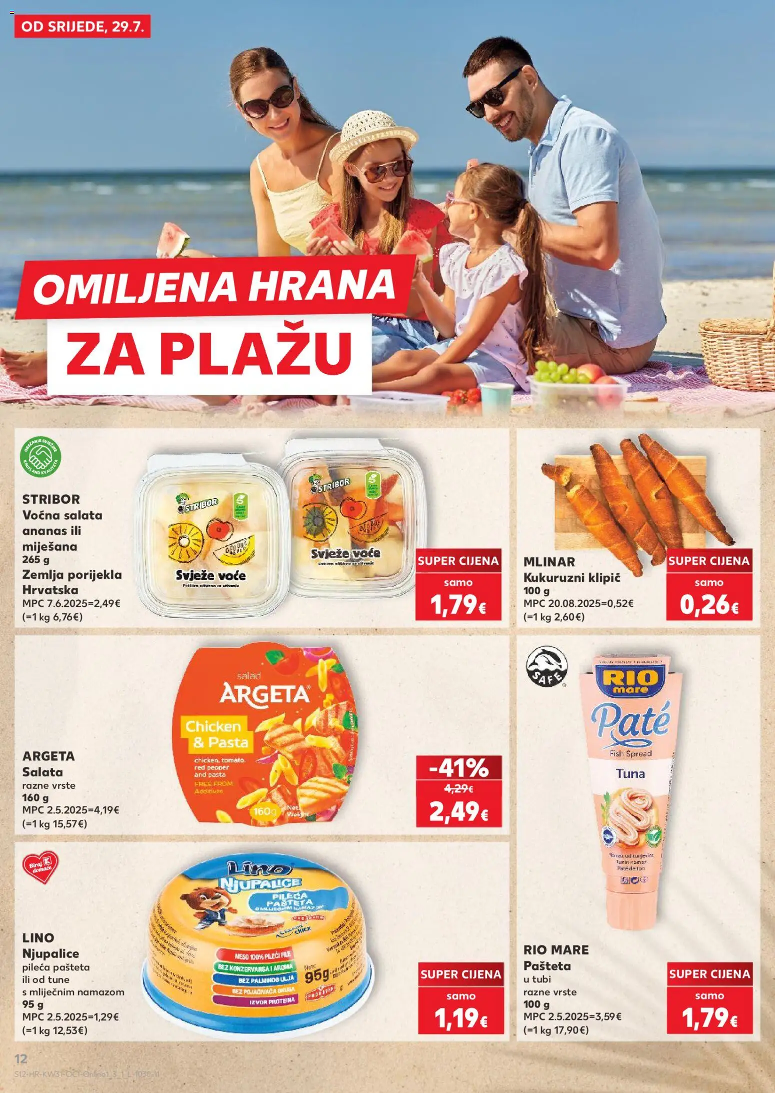 Kaufland katalog | vrijedi od 29.07.2026 | Stranica: 12 | Proizvodi: Pileći file, Meso, Tuna, Namaz