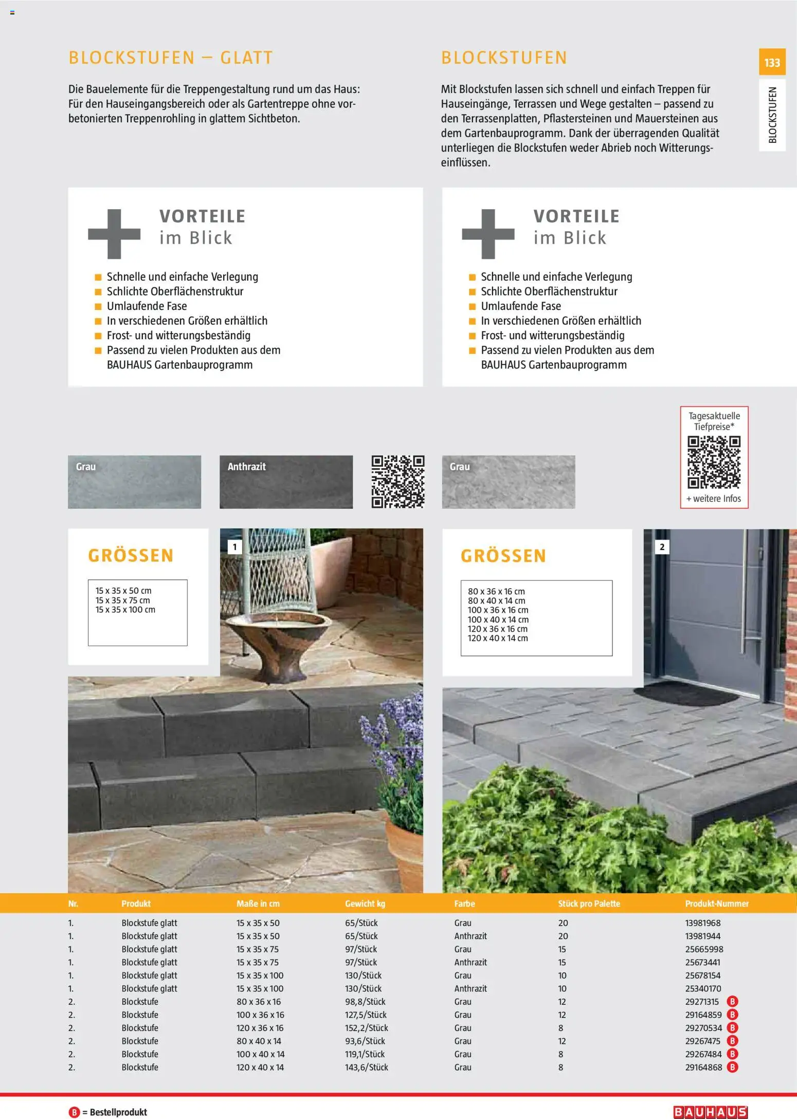 Bauhaus Gartenbaumaterialien 2026 – gültig ab 02.03.2026 | Seite: 133 | Produkte: Gewicht
