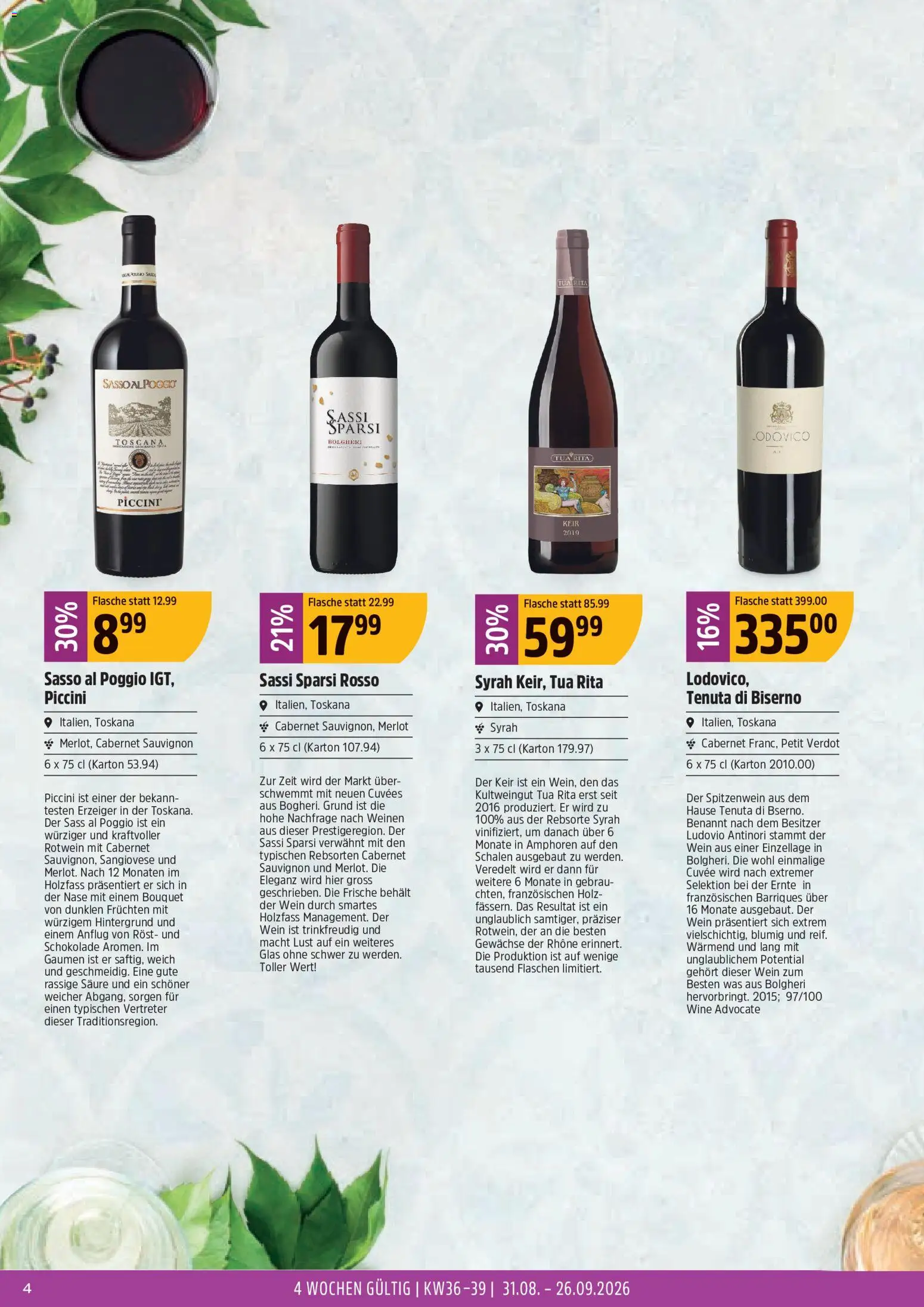 TopCC aktionen Weinfestival – gültig ab 31.08.2026 | Seite: 4 | Produkte: Rotwein, Merlot, Schokolade, Wein