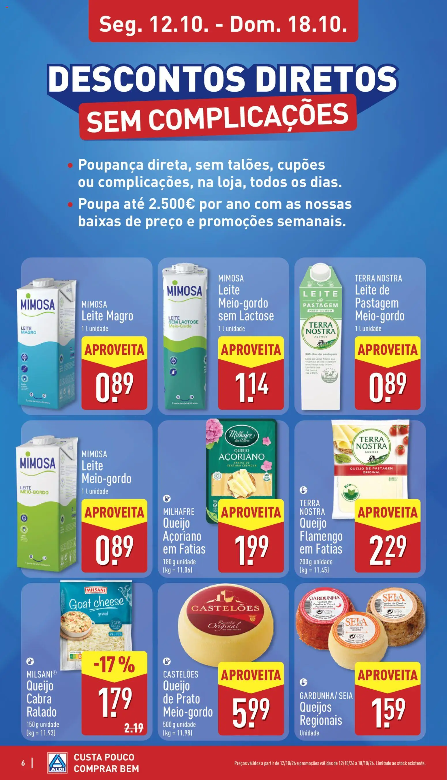 Aldi folheto │ válido de 12/10/2026 | Página: 6 | Produtos: Queijo de ovelha, Leite, Queijo, Leite meio-gordo