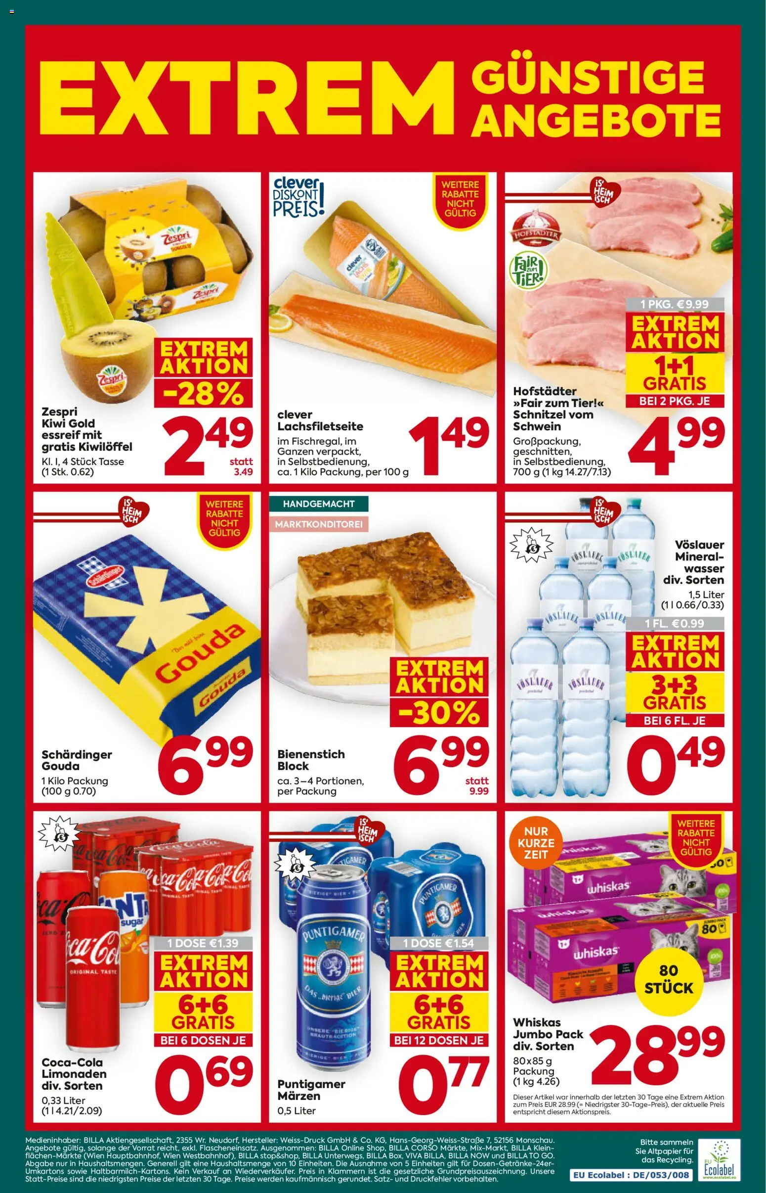 Billa Plus Flugblatt gültig ab 20.08.2026 | Seite: 16 | Produkte: Kiwi, Wasser, Bier